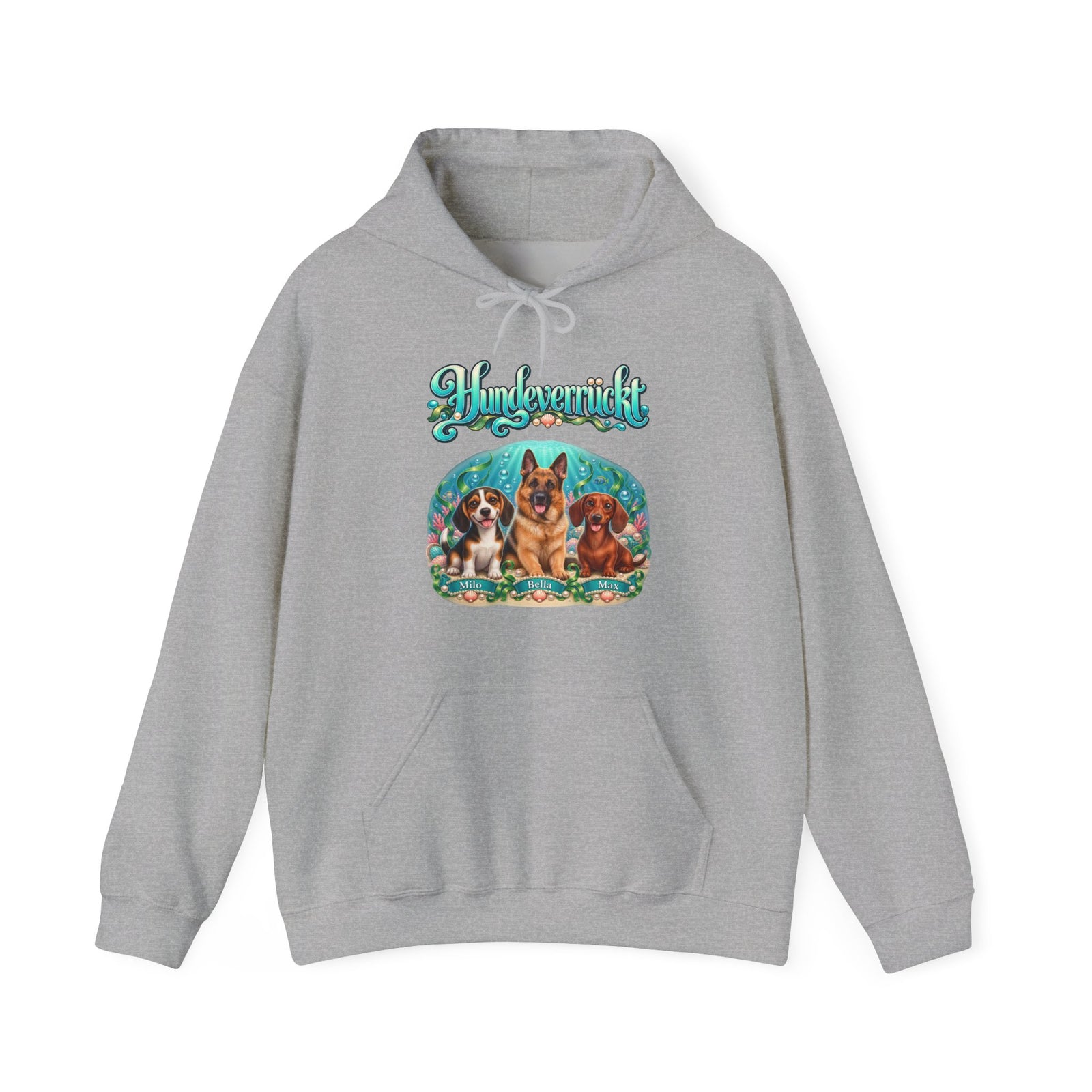 Personalisierter Hund Hoodie – Hundeverrückt Unterwasserwelt – Foto 4