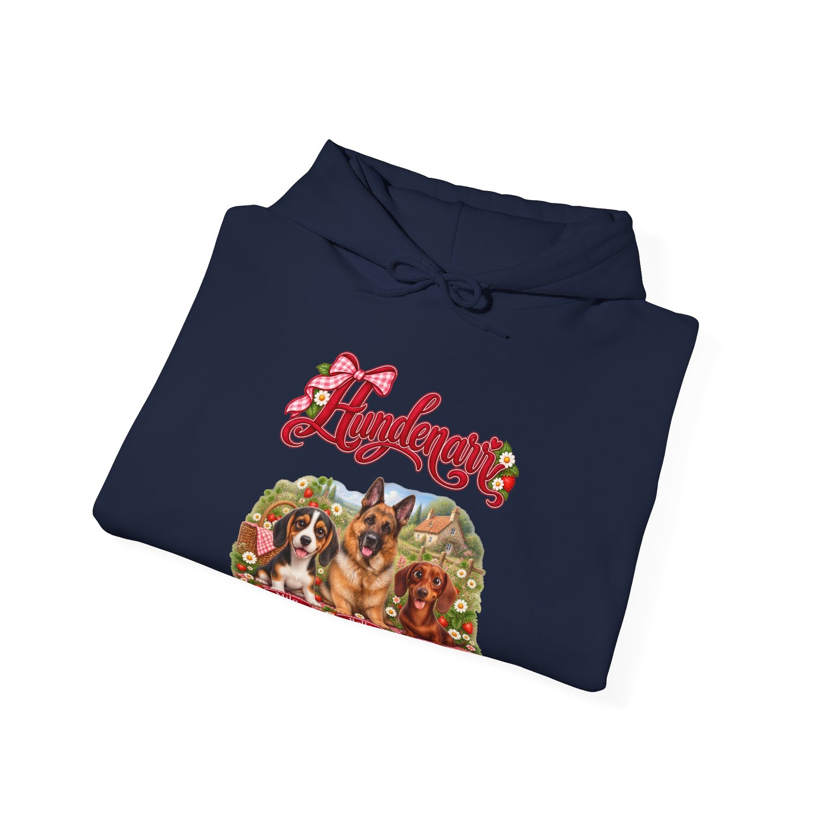 Personalisierter Hoodie mit Hunden – Hundenarr Erdbeer-Picknick – Foto 3