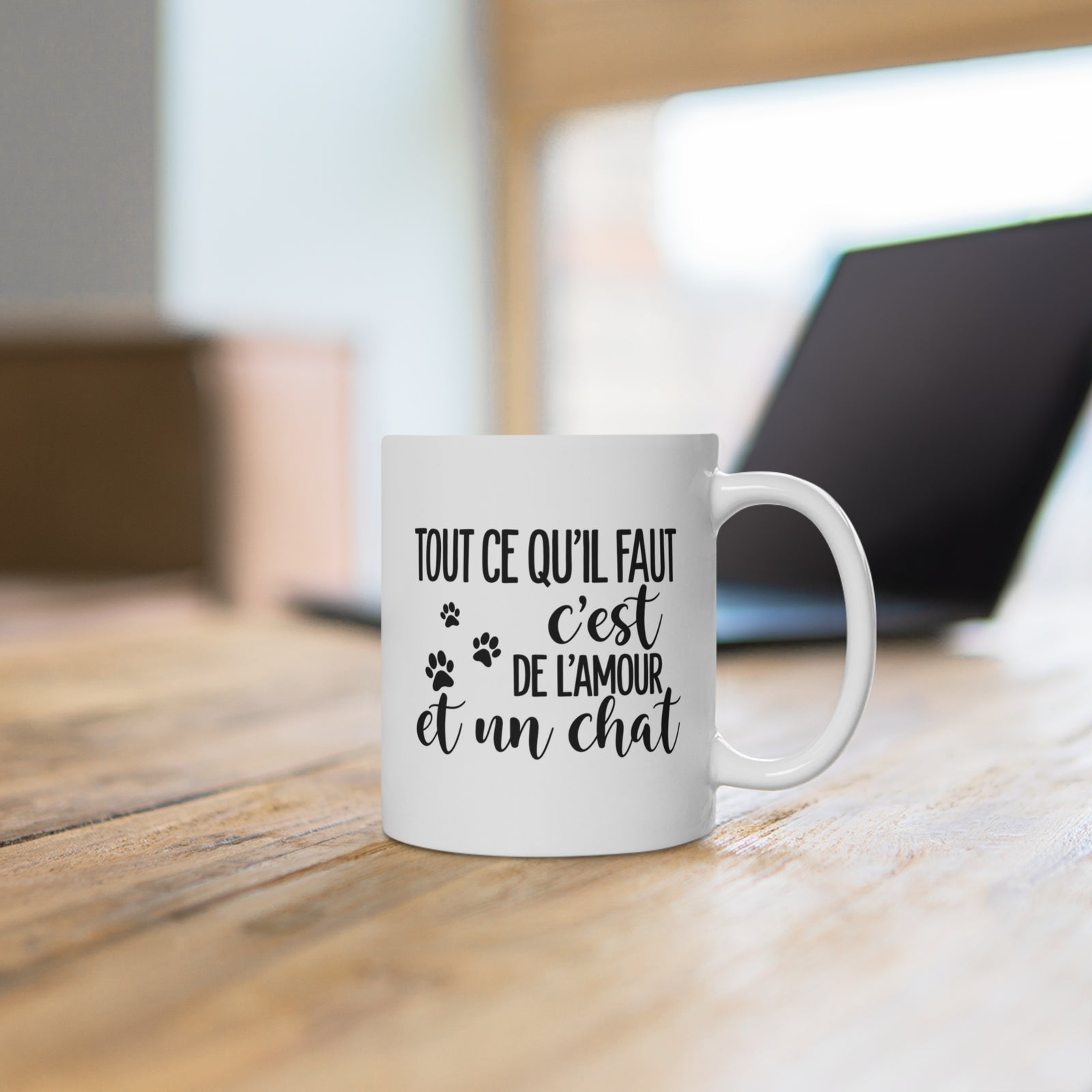 Tasse chat personnalisée – Plage arbre à cœurs – photo 3