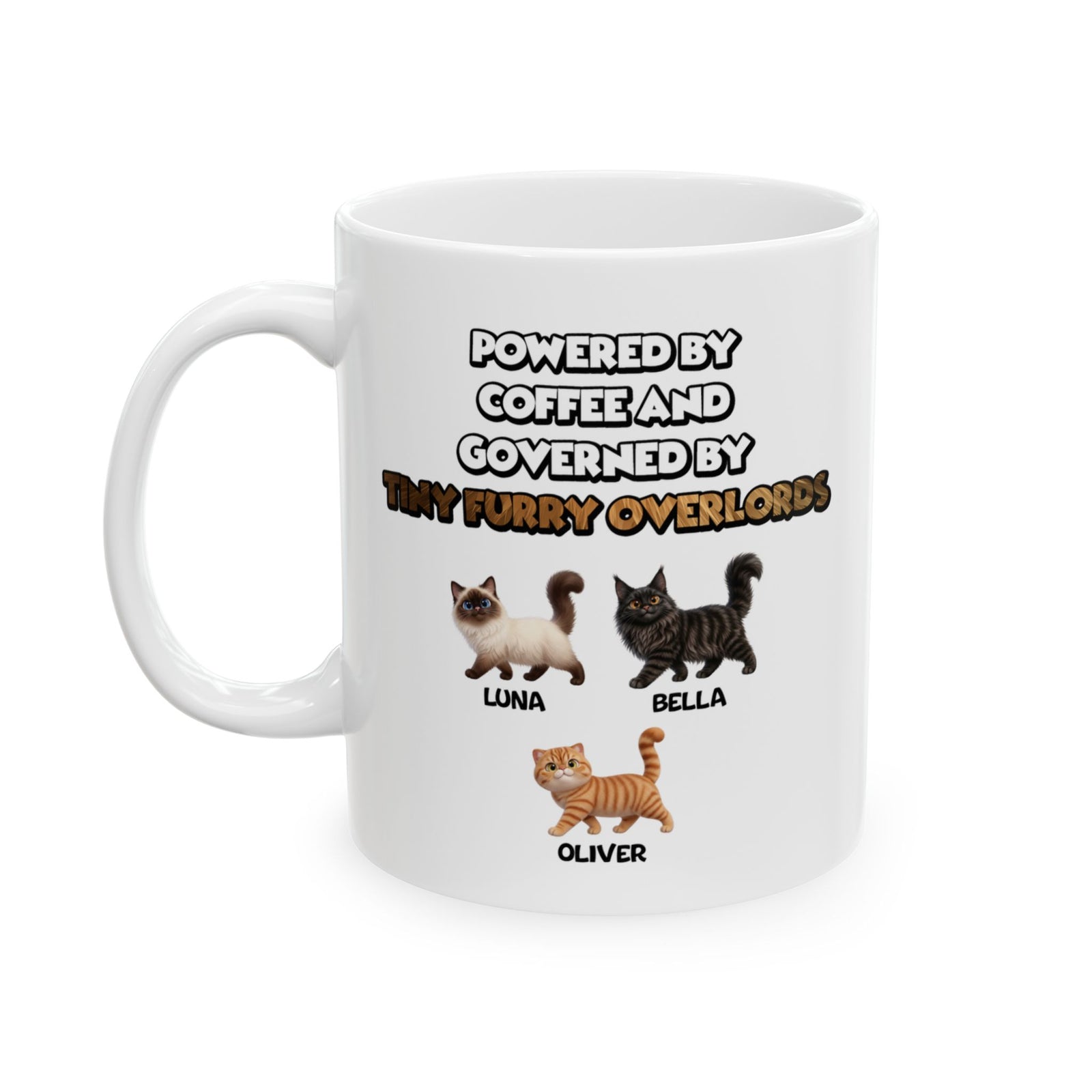 Personalized Tiny Furry Overlords Cat Mug