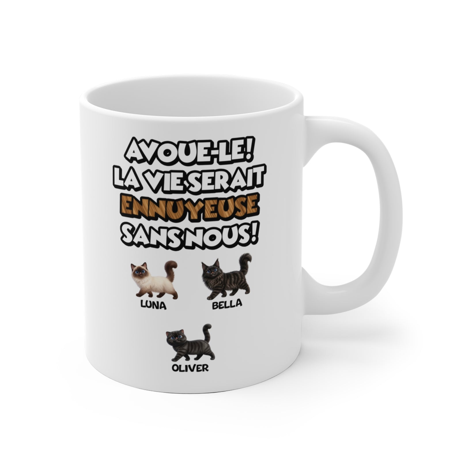 Tasse chat personnalisée – Avoue-le – photo 2