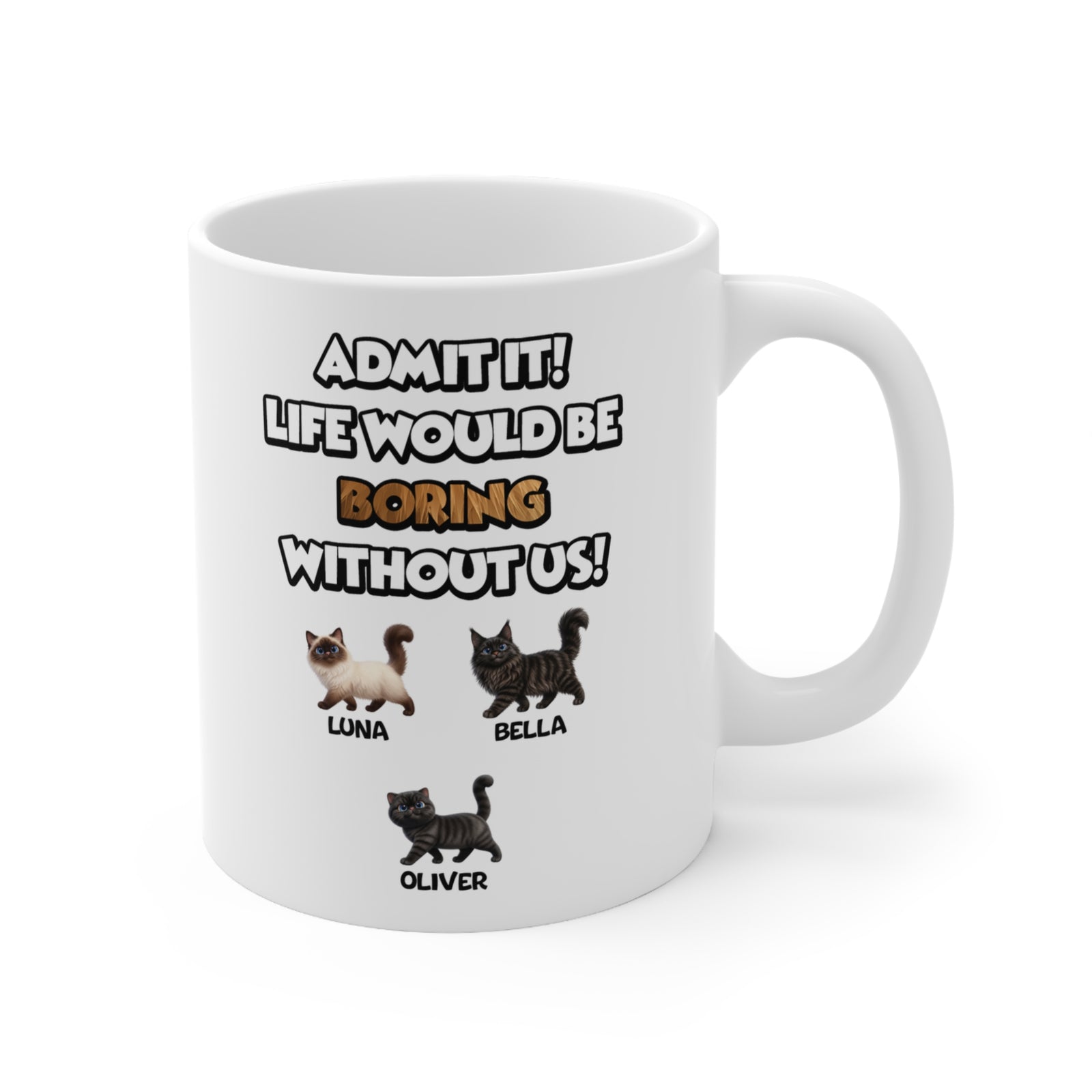 Personalised Cat Mug – Boring Without Us – photo 2
