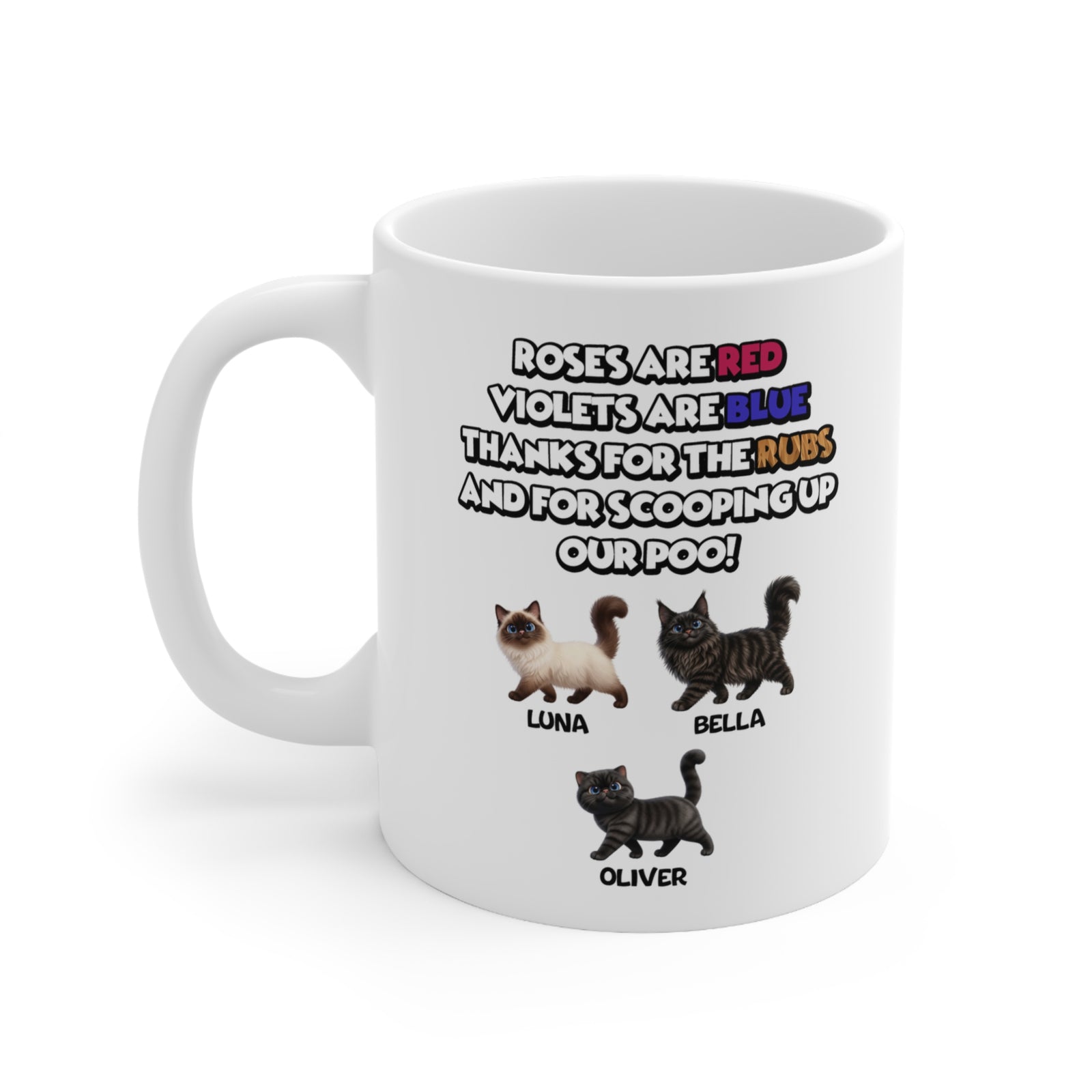 Personalised Cat Mug – Roses Are Red Poem