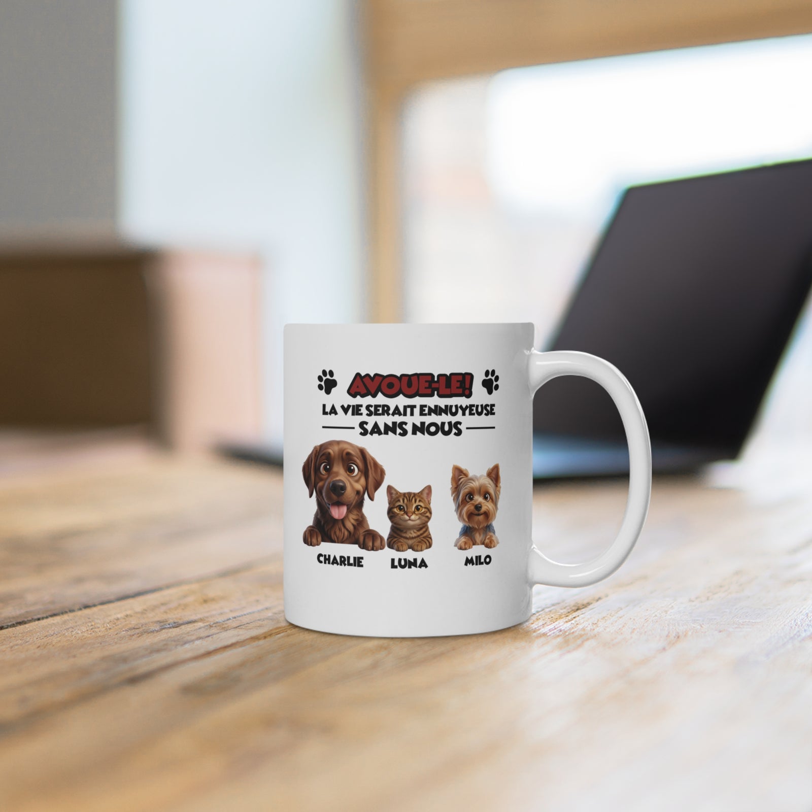 Tasse chien et chat personnalisée – Avoue-le ! – photo 3