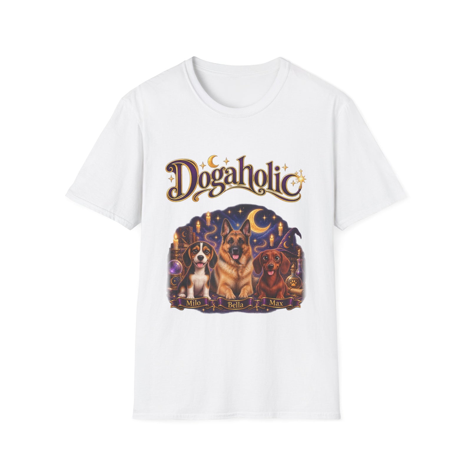 Personalized Graphic Tee – Dogaholic Wizard Dogs – photo 13