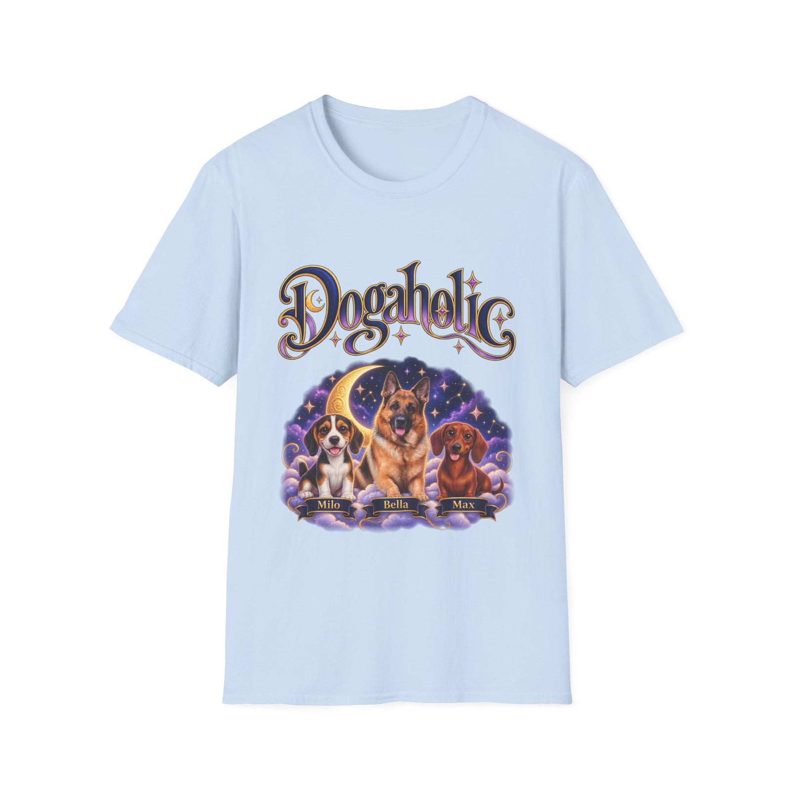 Personalized Graphic Tee – Dogaholic Celestial Dogs