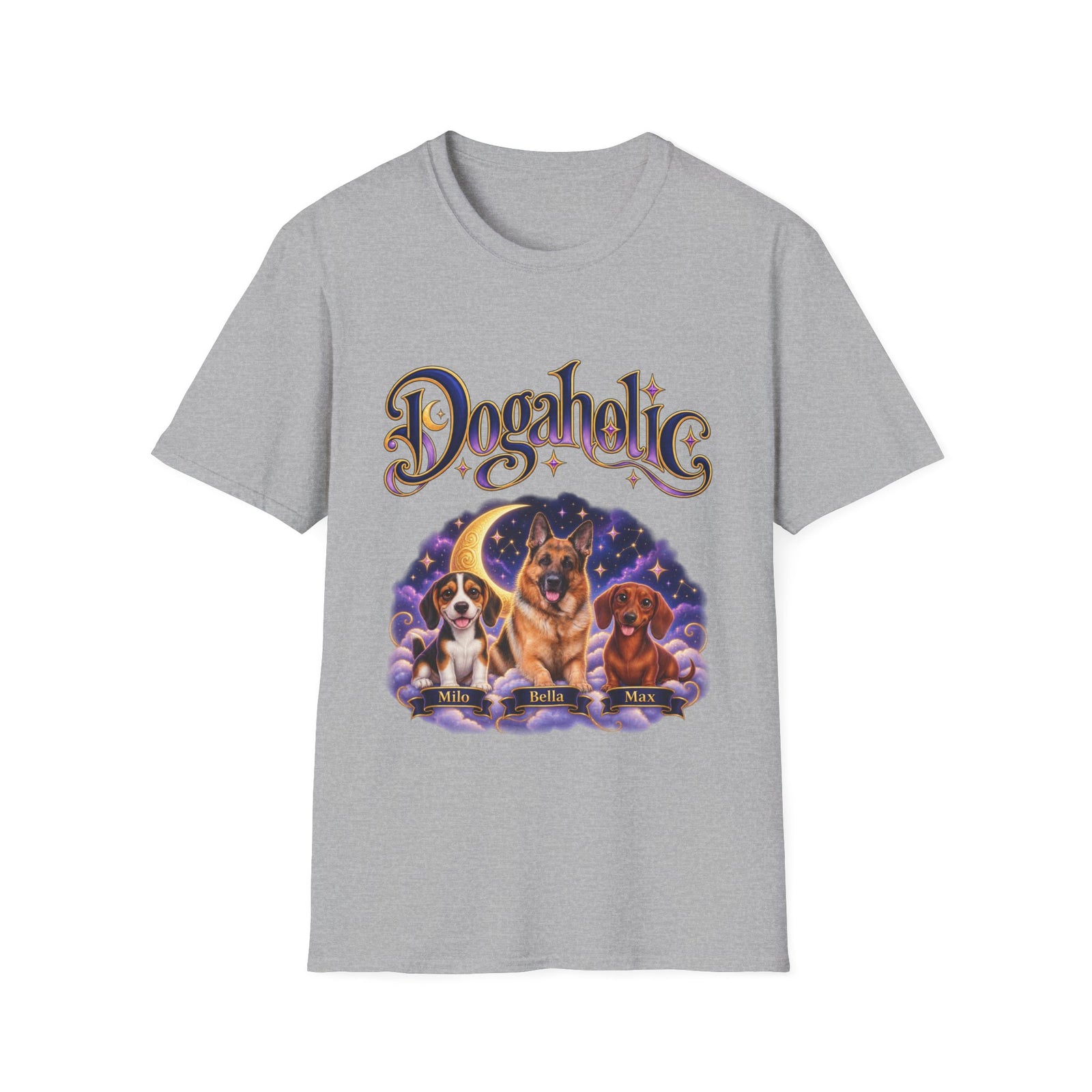 Personalized Graphic Tee – Dogaholic Celestial Dogs – photo 10