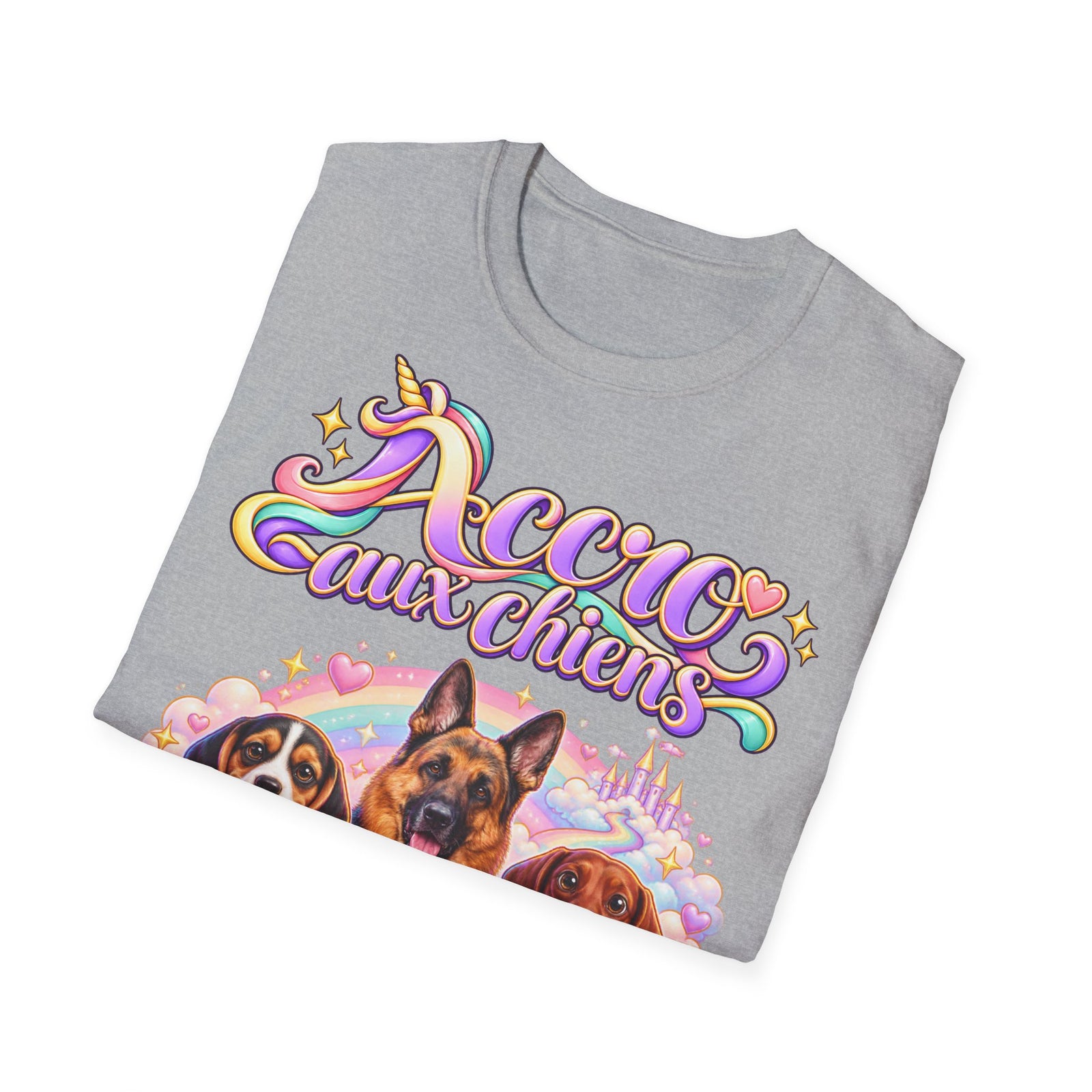 Tee shirt personnalisé – Chiens licorne arc-en-ciel – photo 9