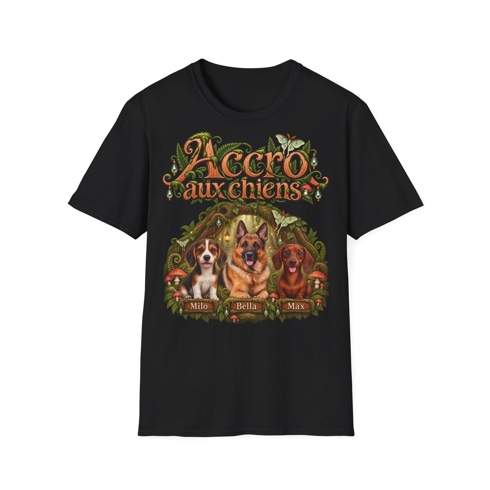 Tee shirt personnalisé – Chiens en forêt féerique – photo 13