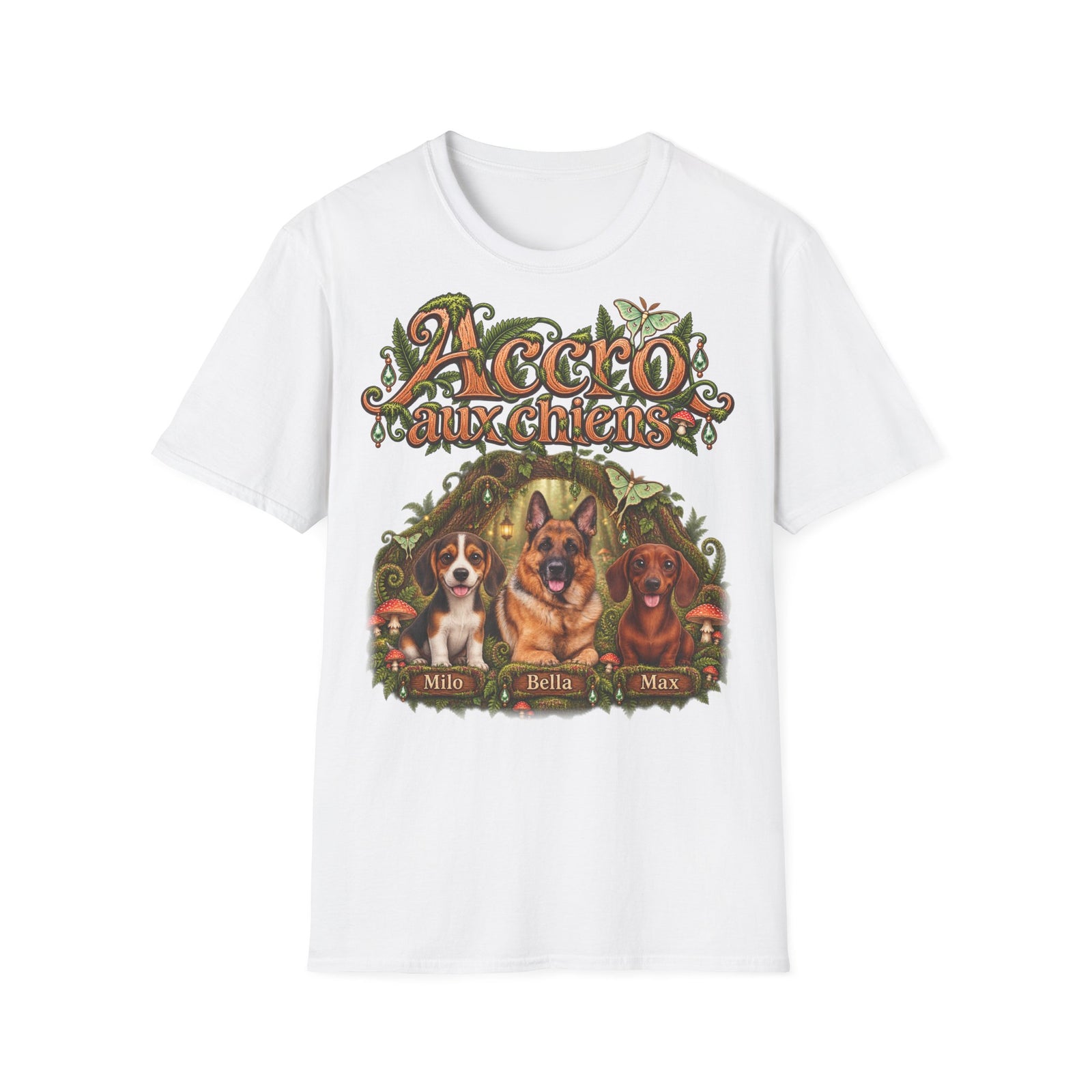 Tee shirt personnalisé – Chiens en forêt féerique – photo 10