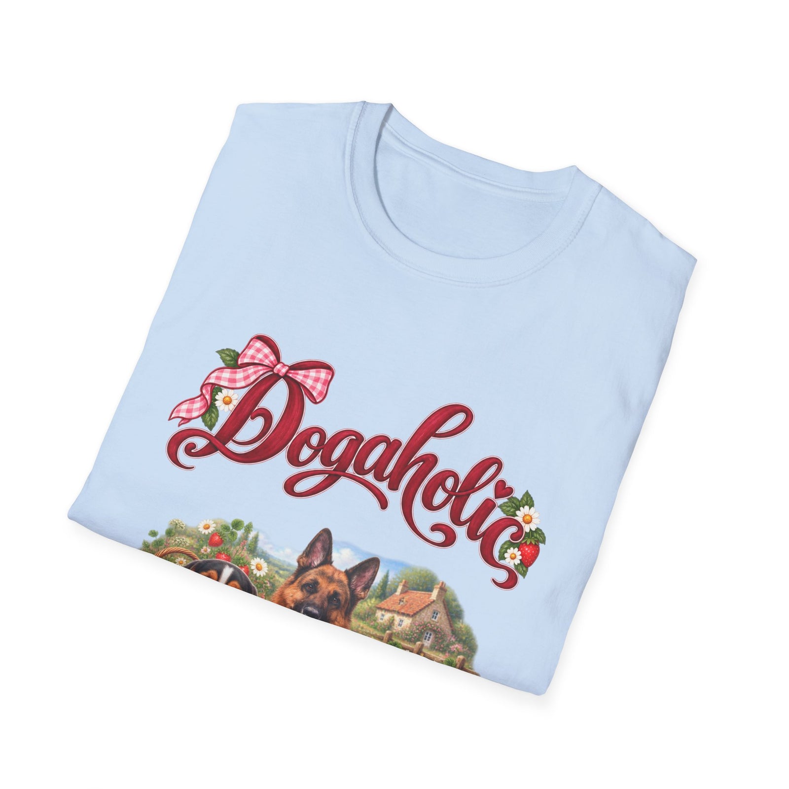 Personalized Graphic Tee – Dogaholic Strawberry Picnic – photo 3