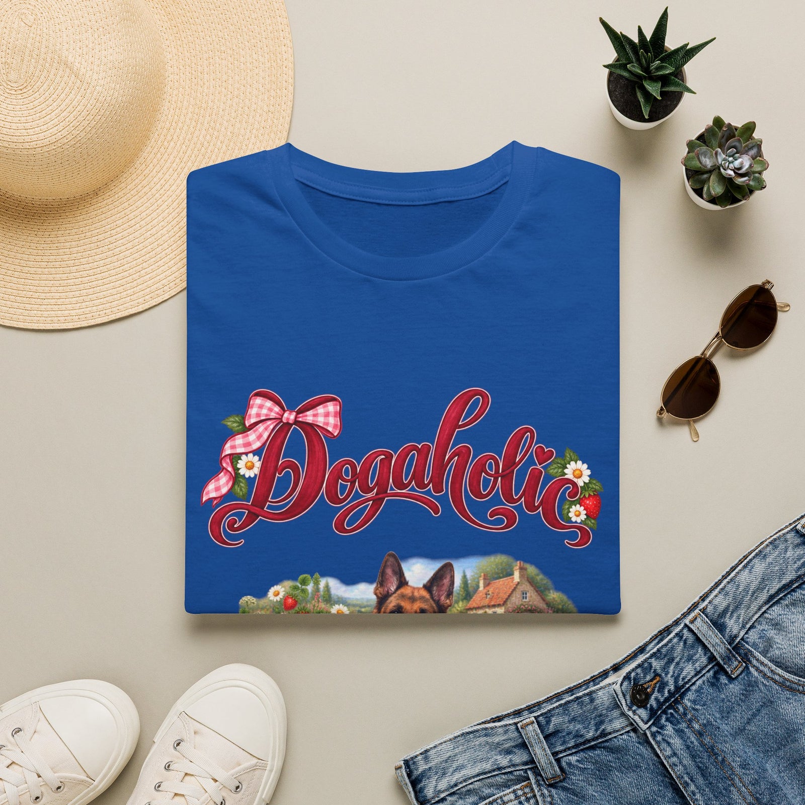 Personalized Graphic Tee – Dogaholic Strawberry Picnic – photo 8