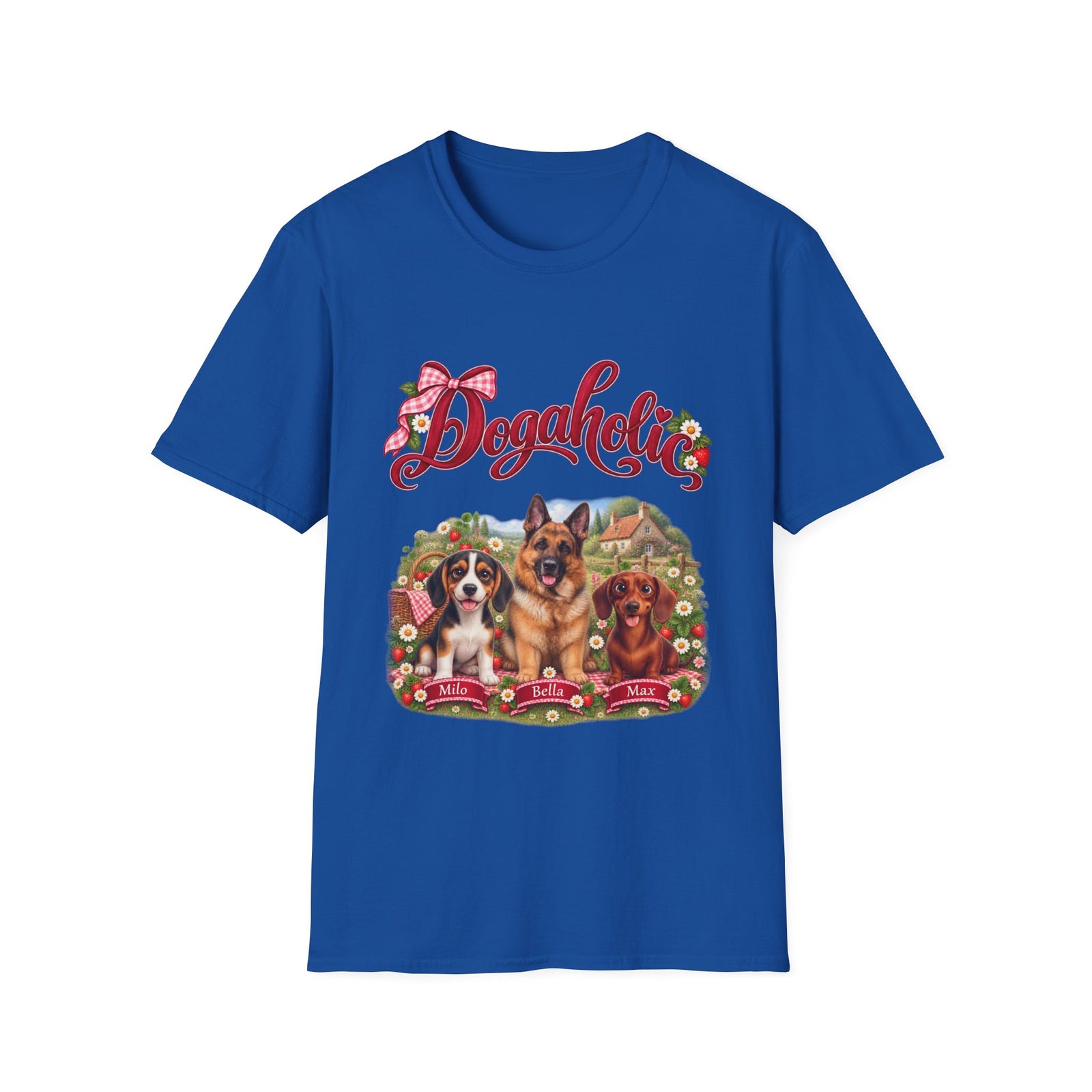 Personalized Graphic Tee – Dogaholic Strawberry Picnic – photo 7