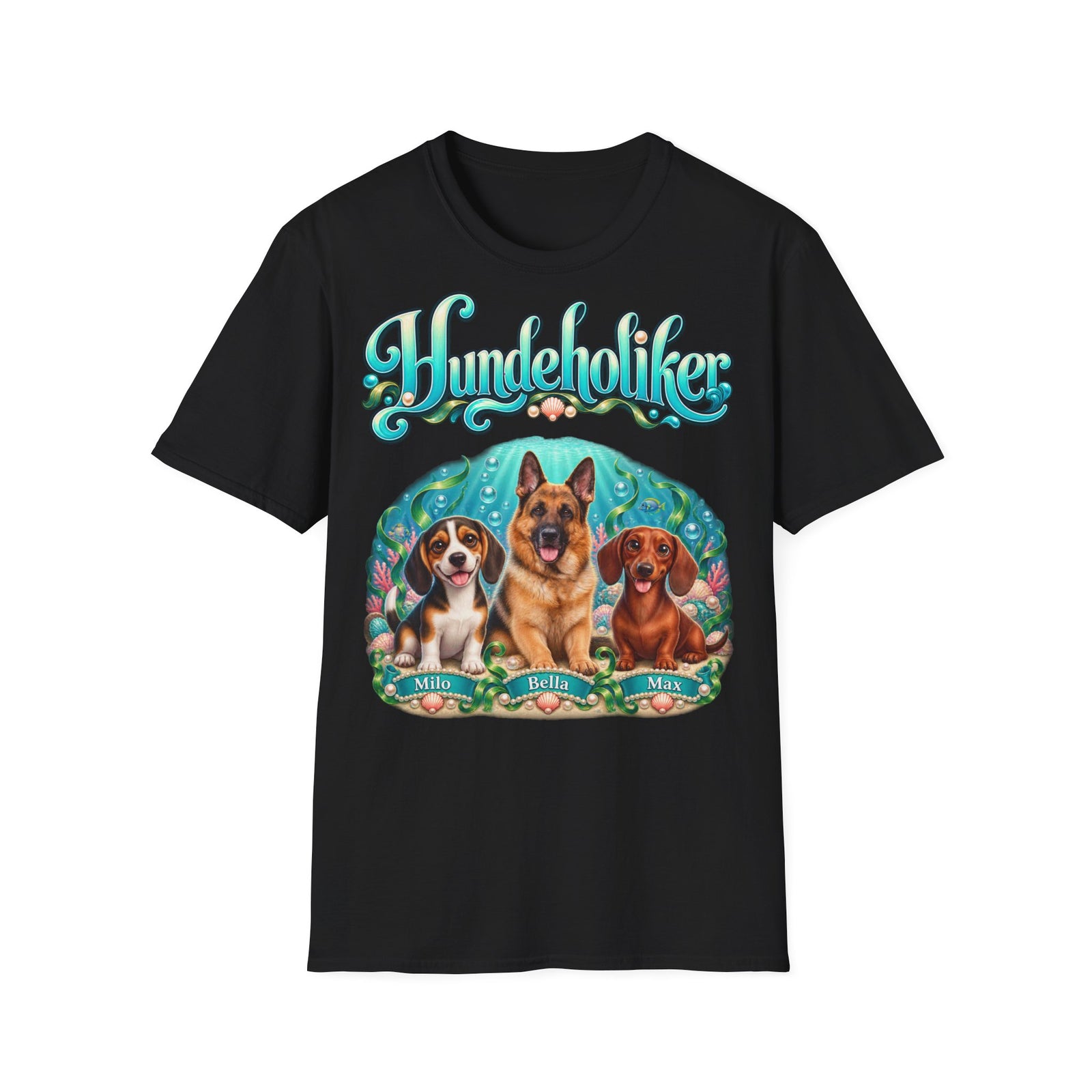 Personalisiertes T-Shirt mit Hunden – Hundeholiker Unterwasserwelt – Foto 13