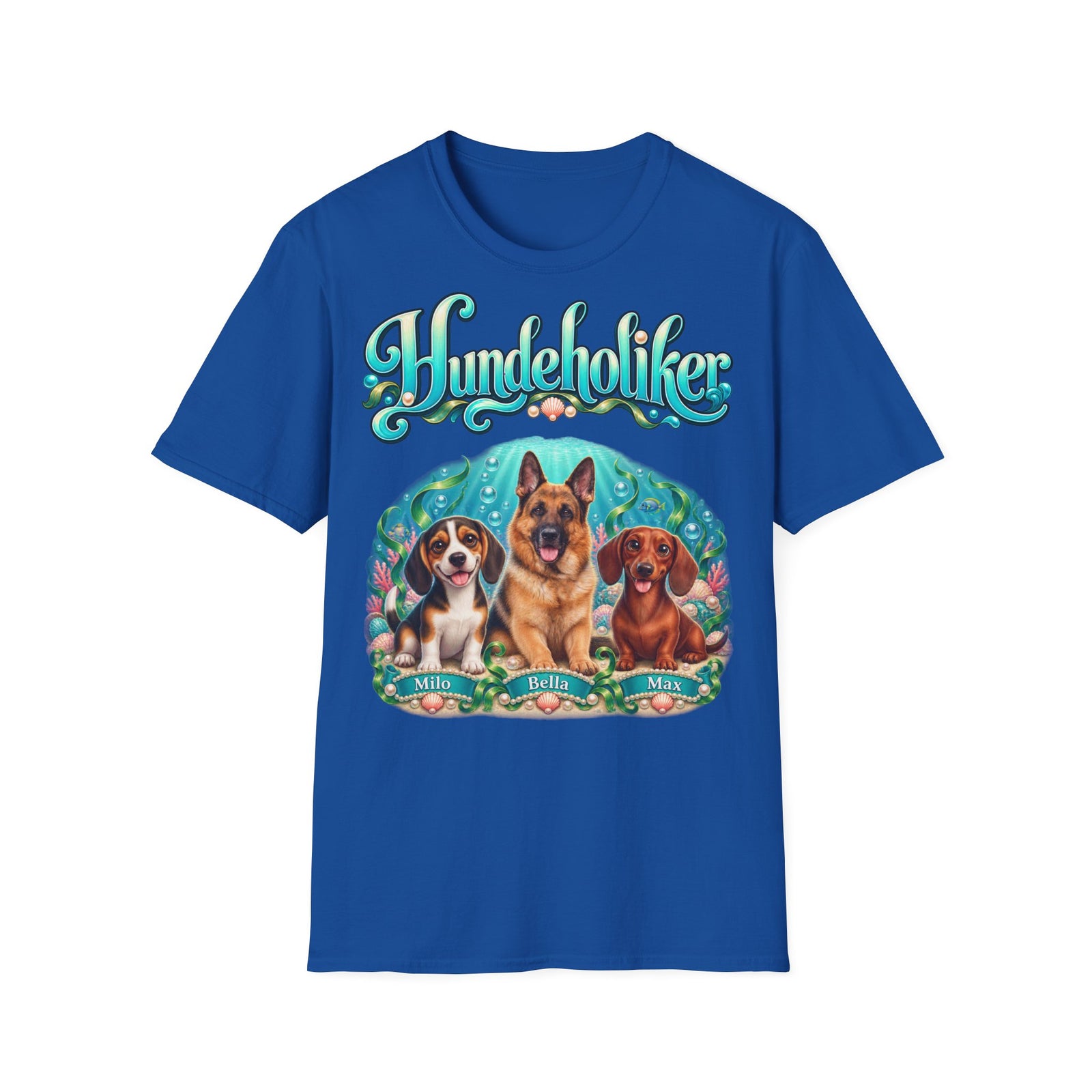 Personalisiertes T-Shirt mit Hunden – Hundeholiker Unterwasserwelt – Foto 4