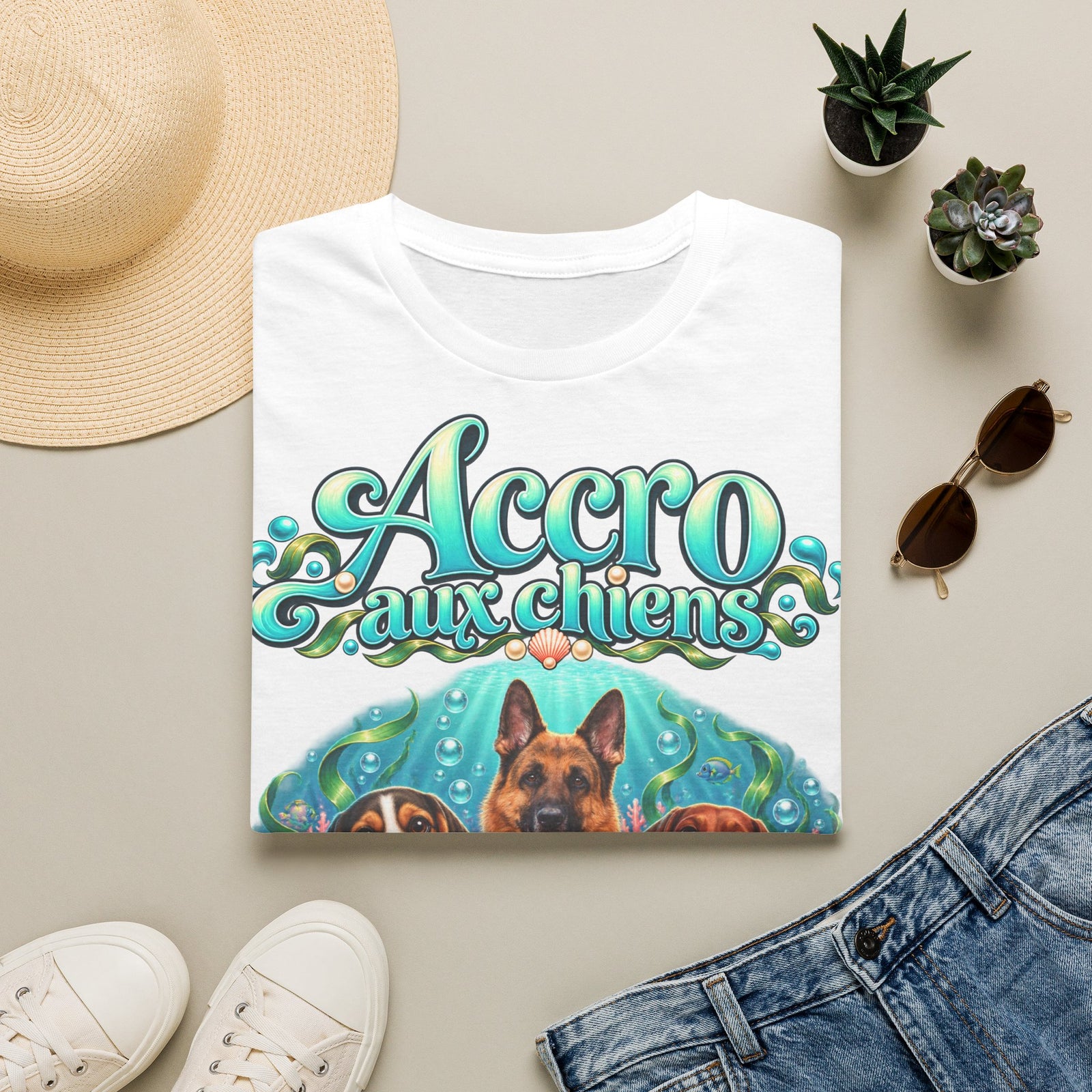 T-shirt perso personnalisé – Chiens dans l'océan – photo 11