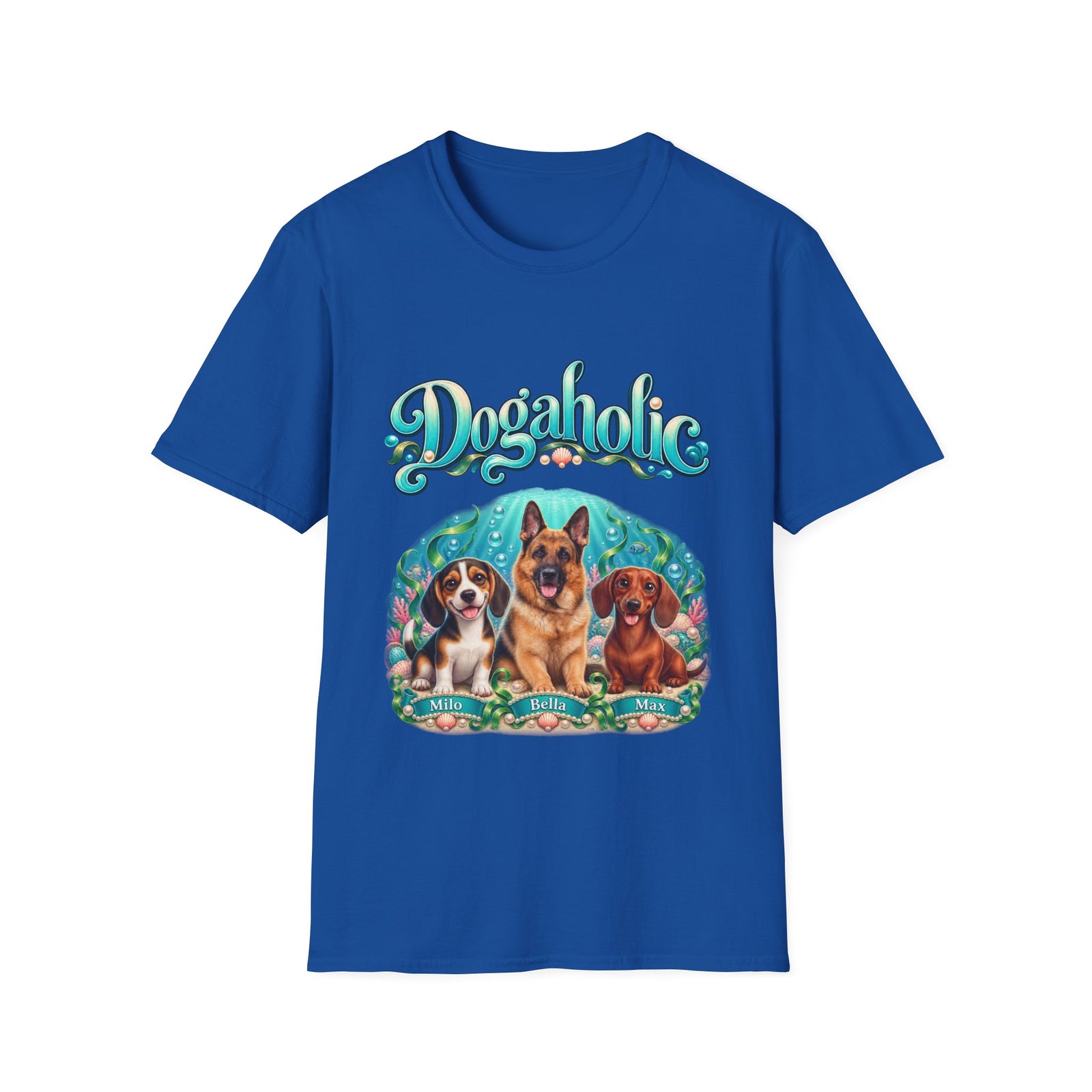 Personalized Graphic Tee – Dogaholic Mermaid Dogs – photo 7