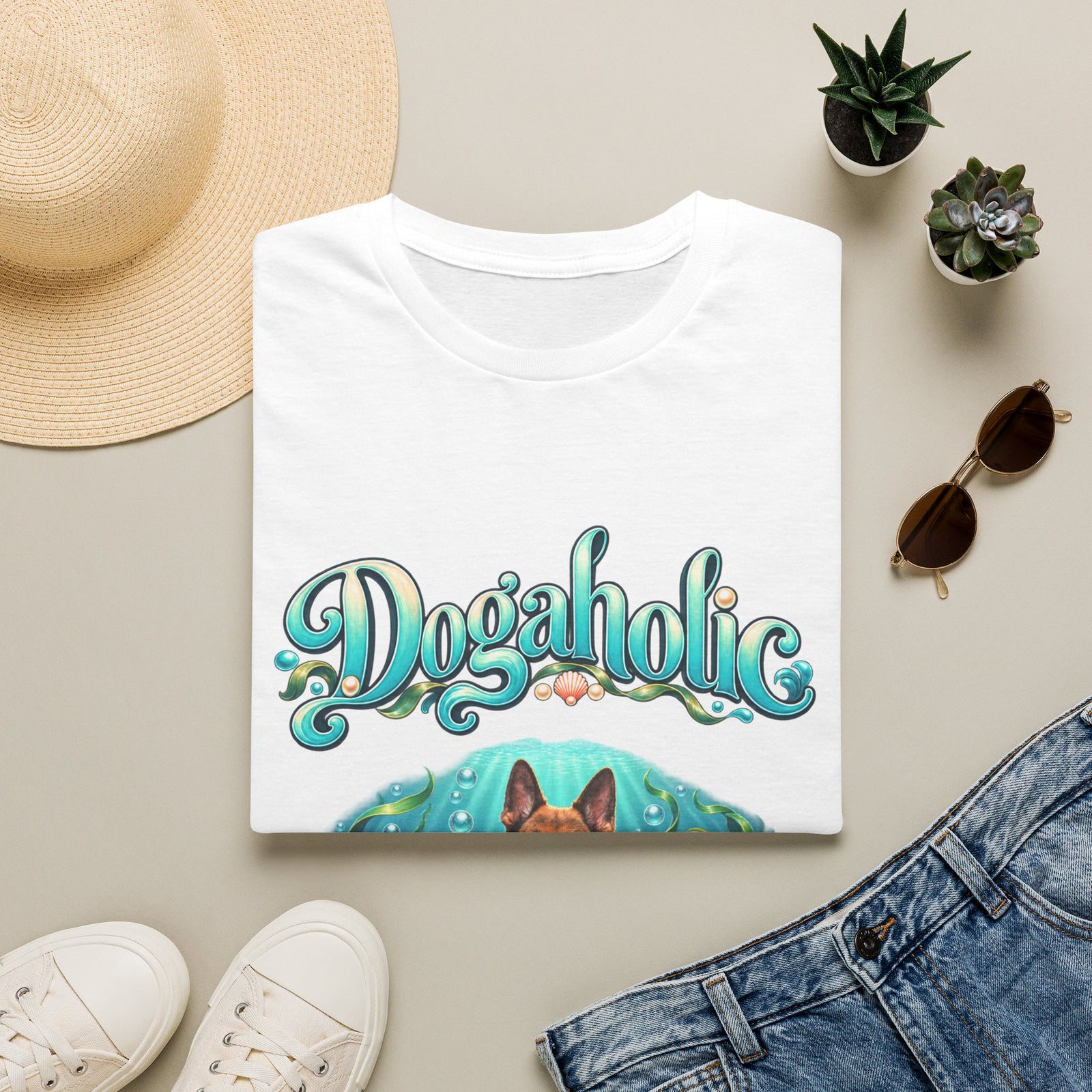Personalized Graphic Tee – Dogaholic Mermaid Dogs – photo 14