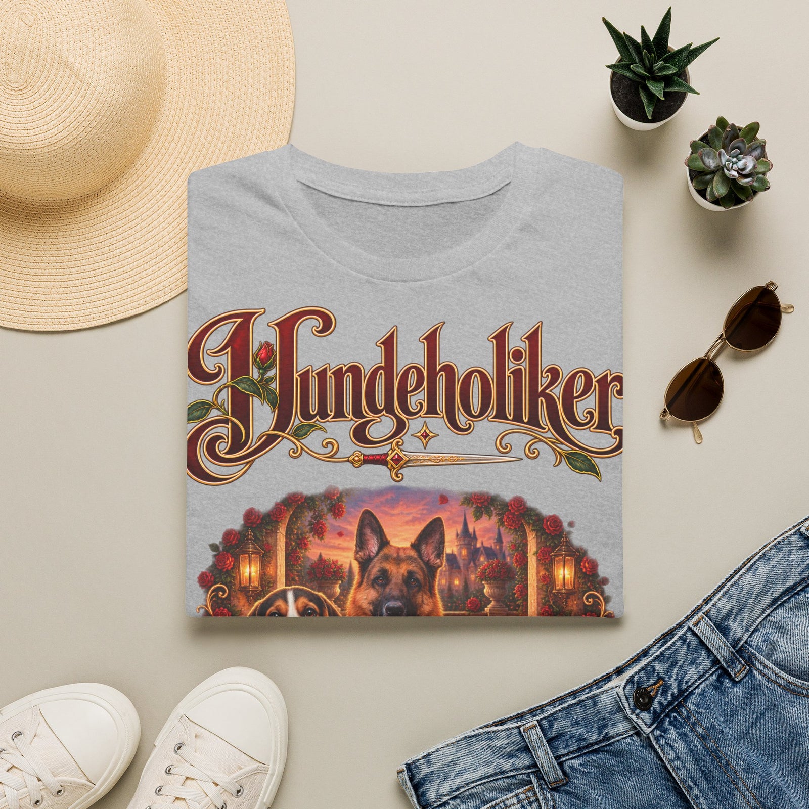 Personalisiertes T-Shirt – Hundeholiker mit Rosen – Foto 8