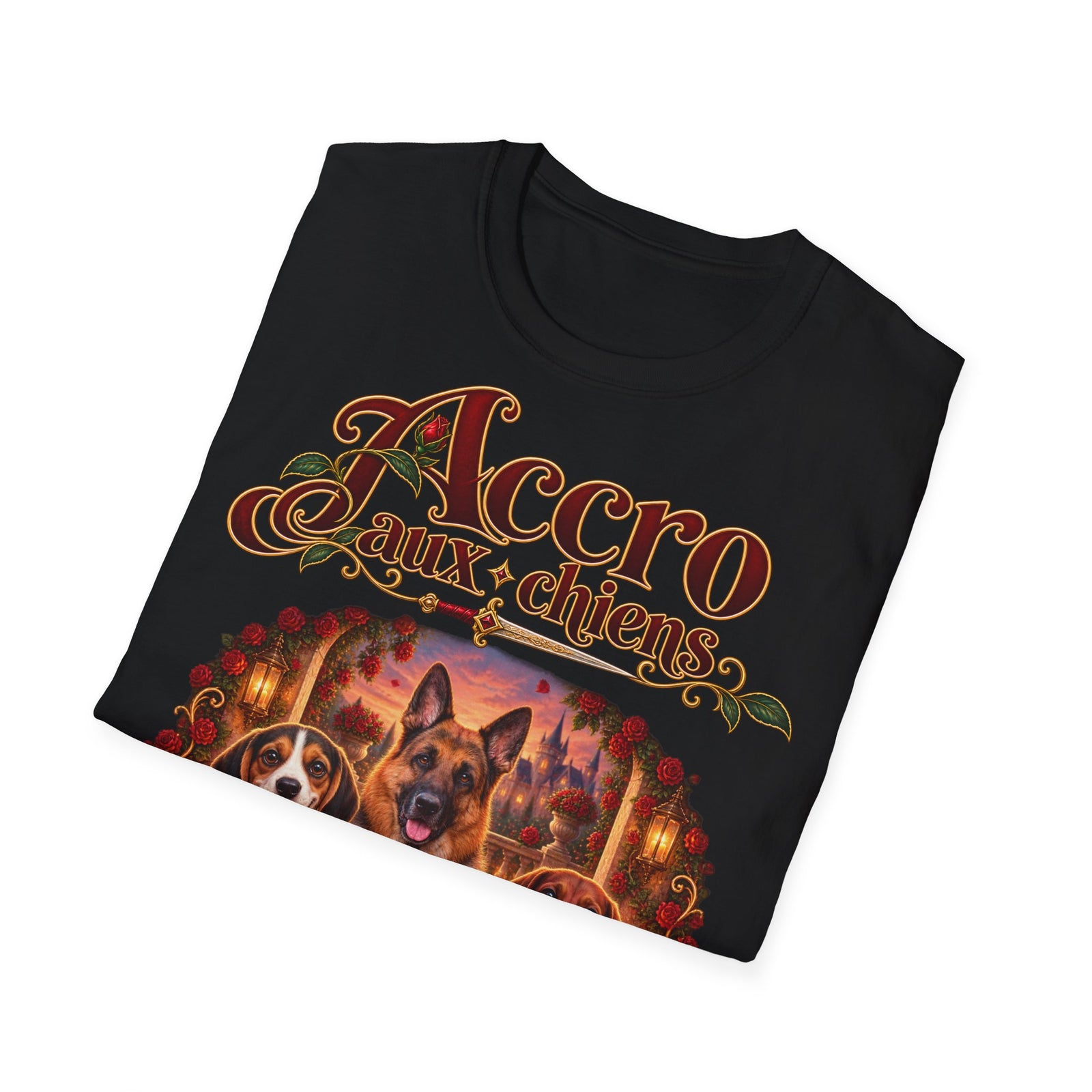 Tee shirt personnalisé – Chiens et roses rouges – photo 15