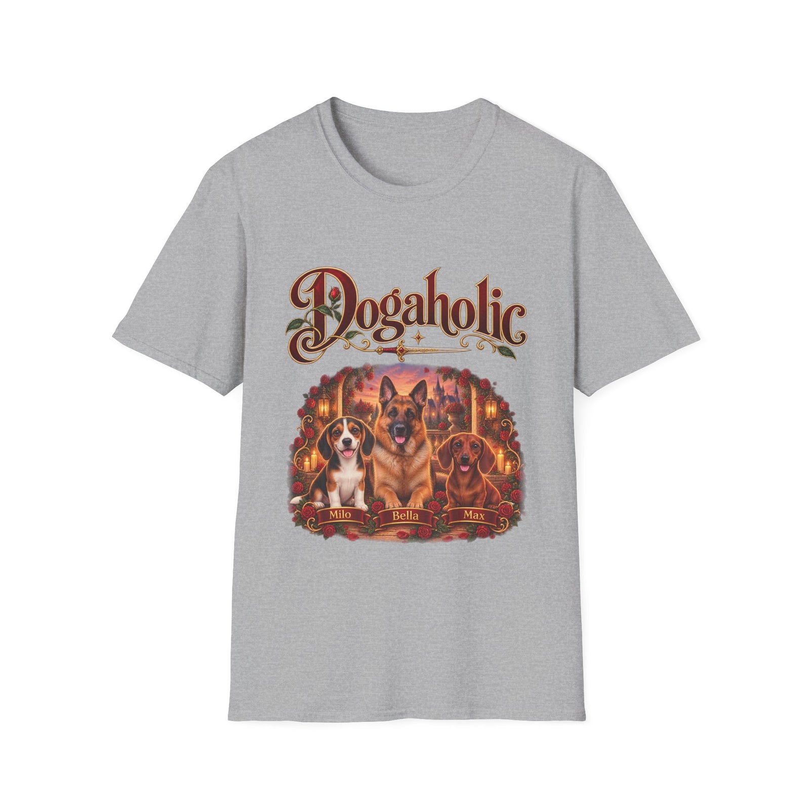 Personalized Graphic Tee – Dogaholic Rose Fantasy – photo 10