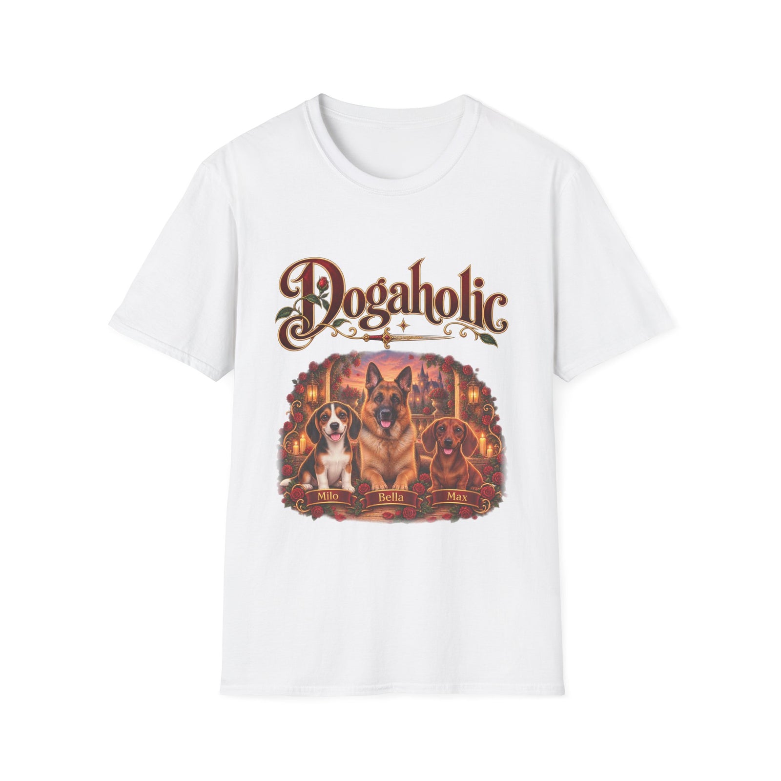 Personalized Graphic Tee – Dogaholic Rose Fantasy – photo 13