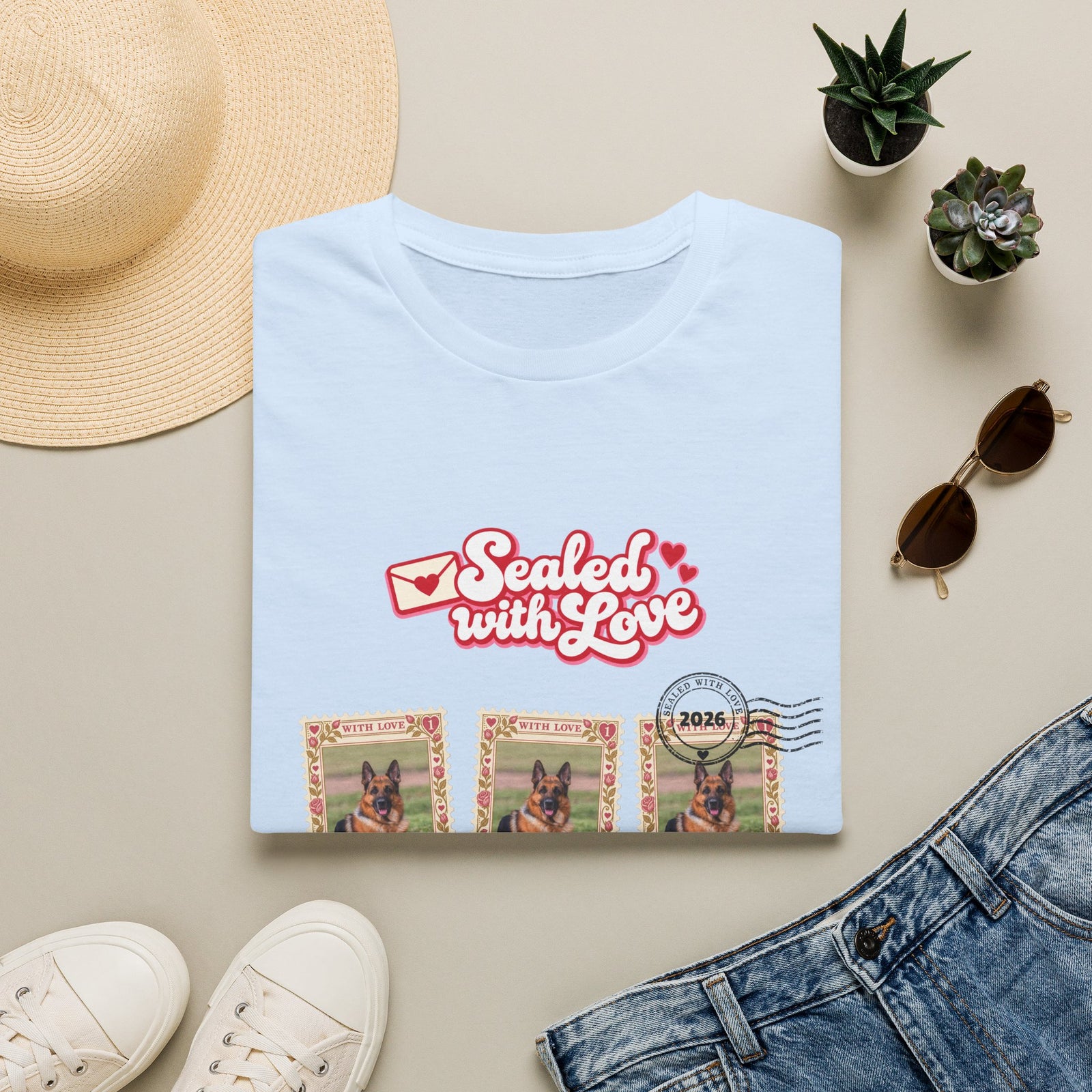 Personalized Graphic Tee – Sealed with Love Stamps – photo 2