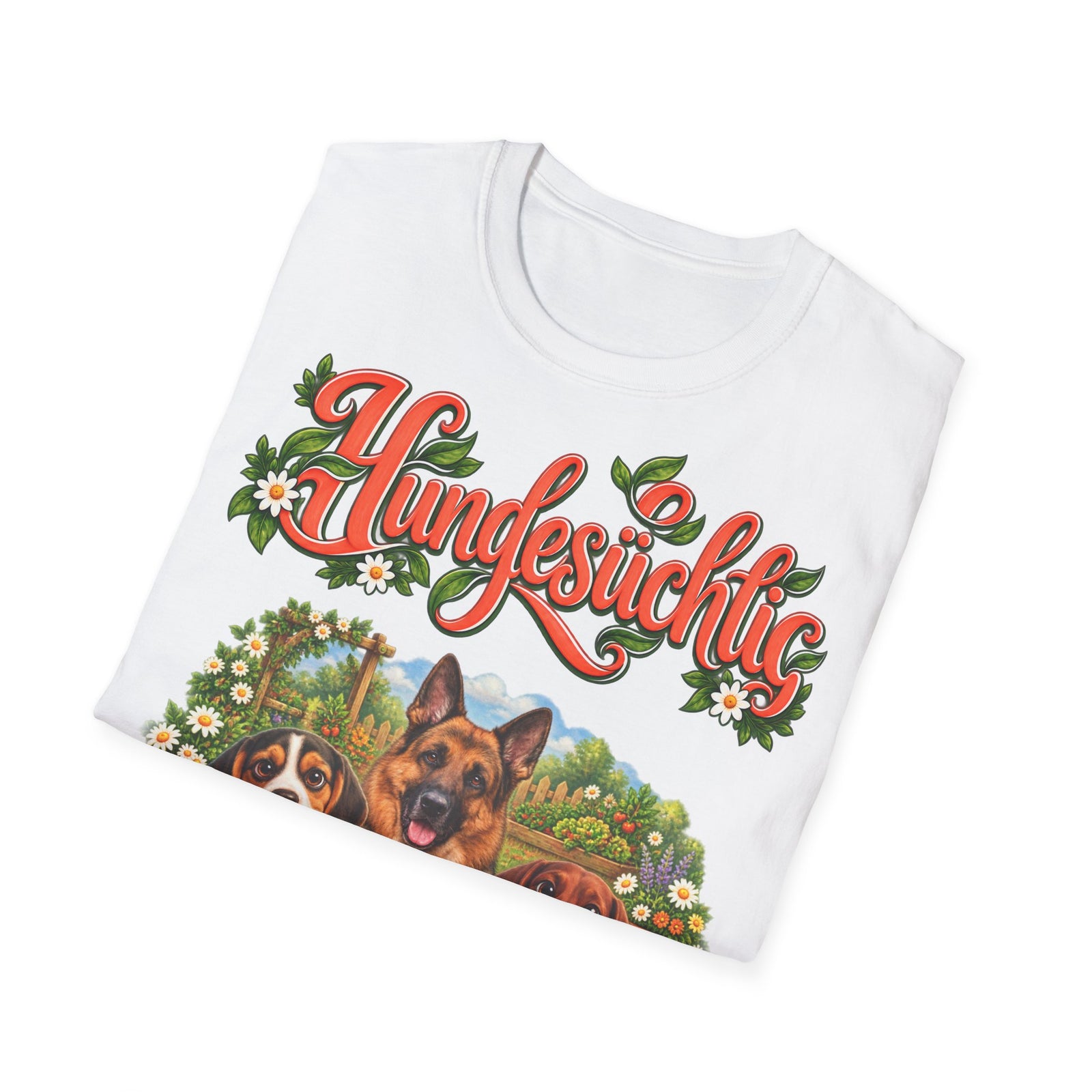 Personalisiertes T-Shirt – Hundesüchtig im Garten – Foto 12