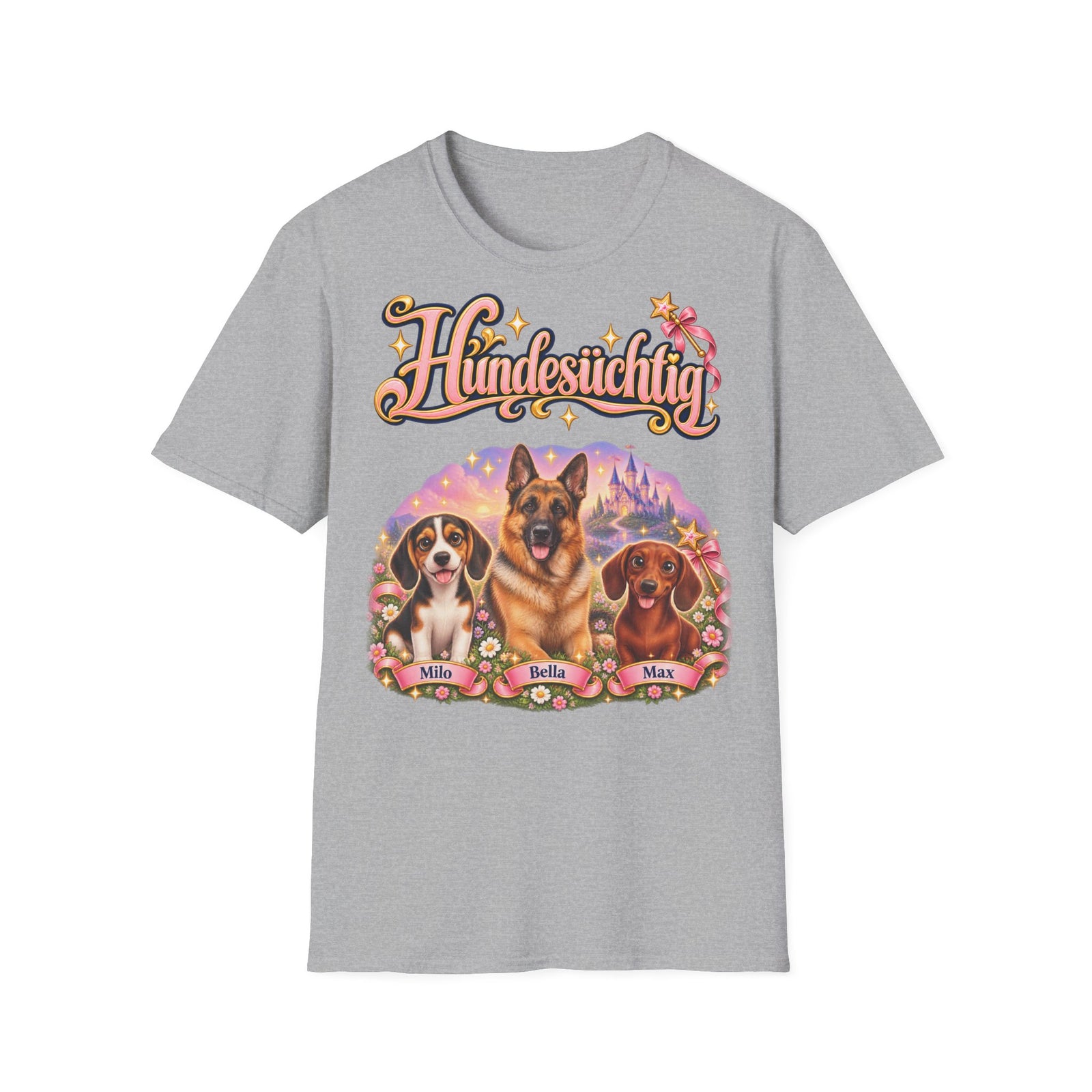 Personalisiertes T-Shirt mit Hunden – Hundesüchtig Märchenschloss – Foto 7