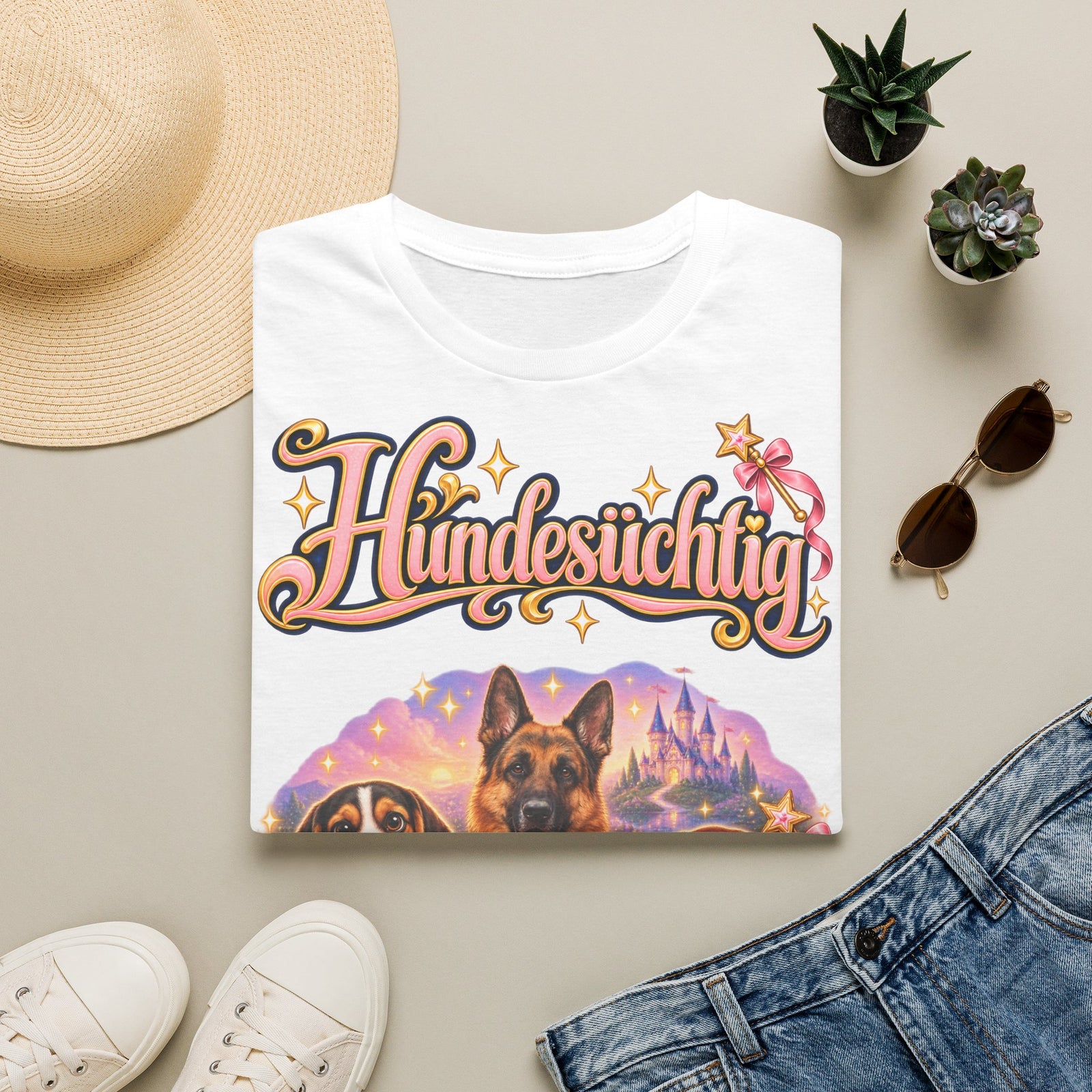 Personalisiertes T-Shirt mit Hunden – Hundesüchtig Märchenschloss – Foto 11