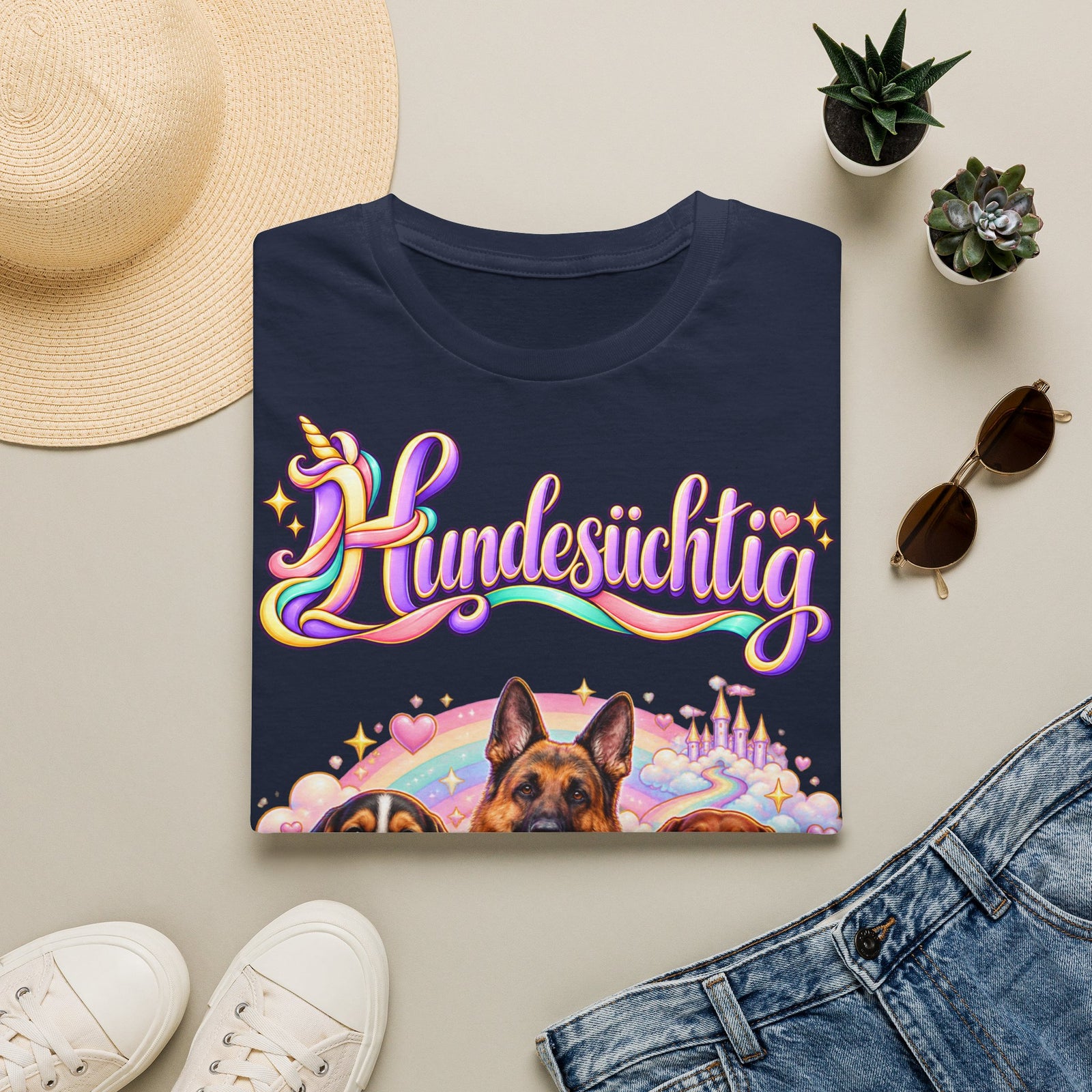 Personalisiertes lustiges T-Shirt – Hundesüchtig Einhorn – Foto 2