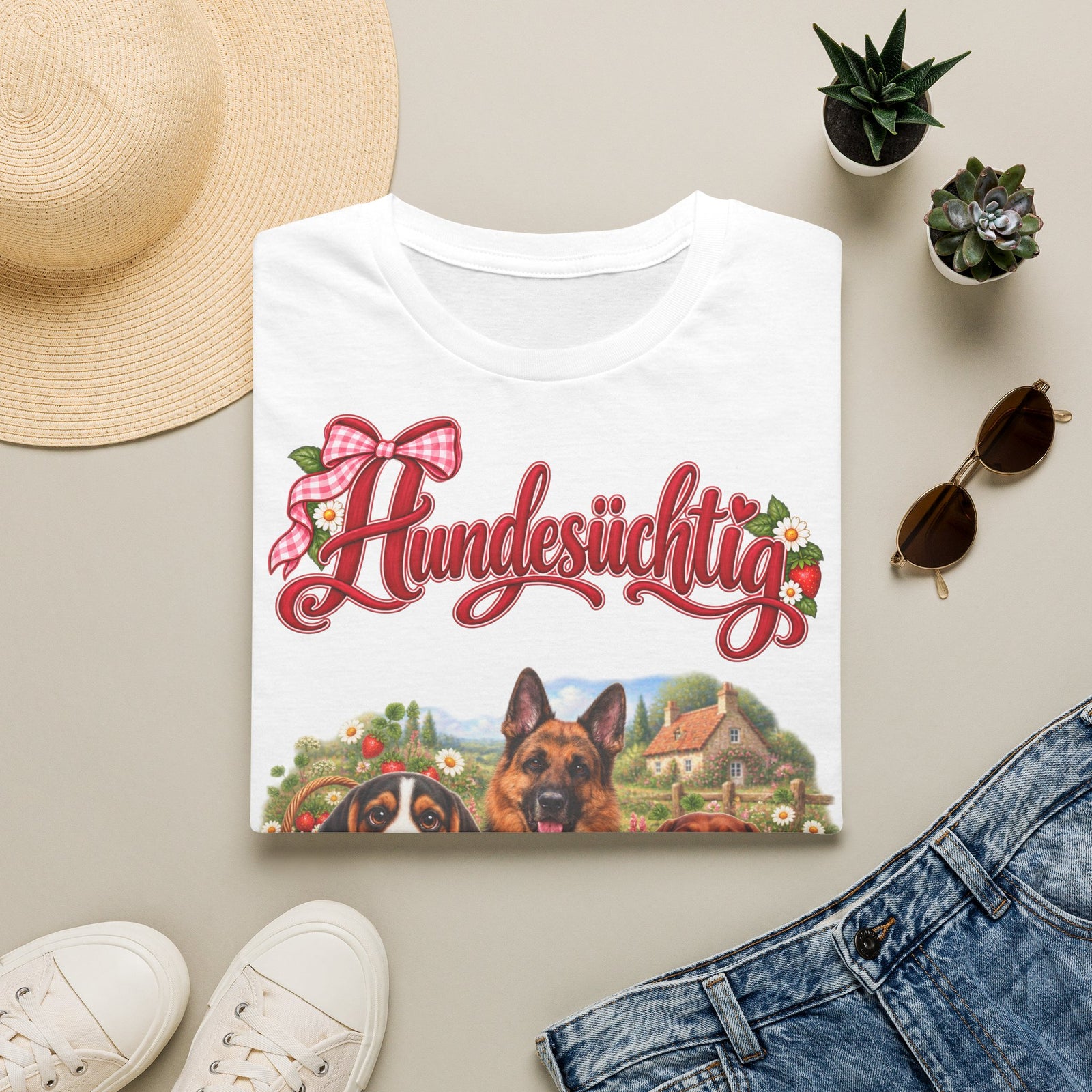 Personalisiertes T-Shirt – Hundesüchtig Erdbeer-Picknick – Foto 11