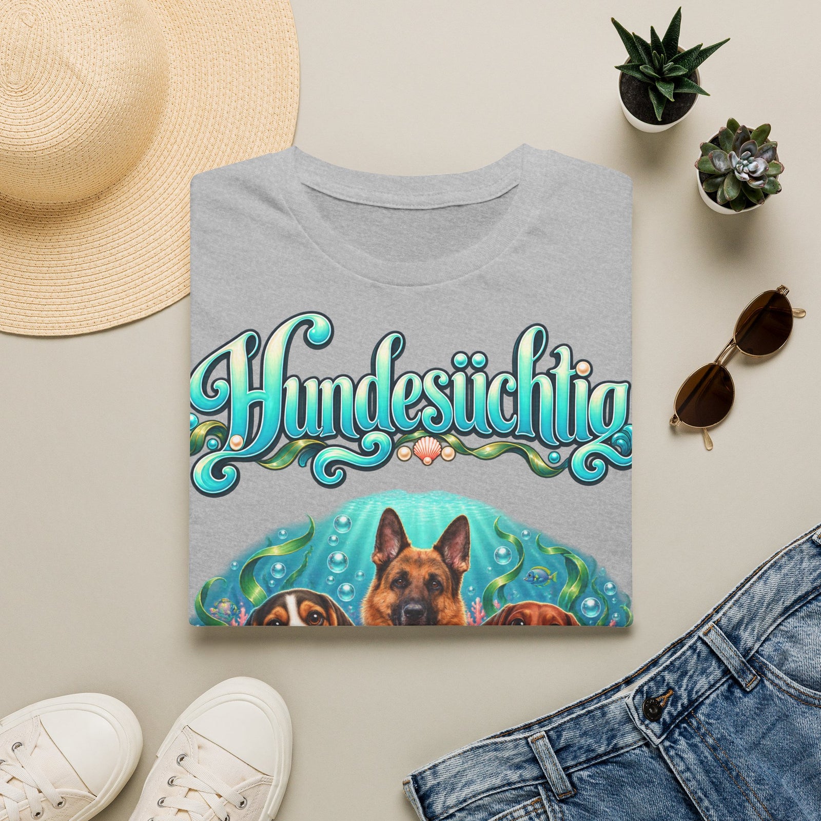 Personalisiertes T-Shirt mit Hunden – Hundesüchtig Unterwasser – Foto 8