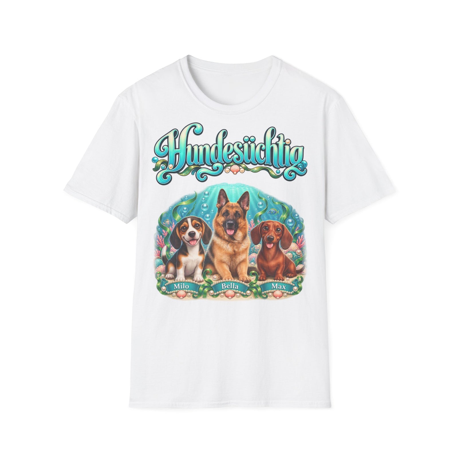 Personalisiertes T-Shirt mit Hunden – Hundesüchtig Unterwasser – Foto 10