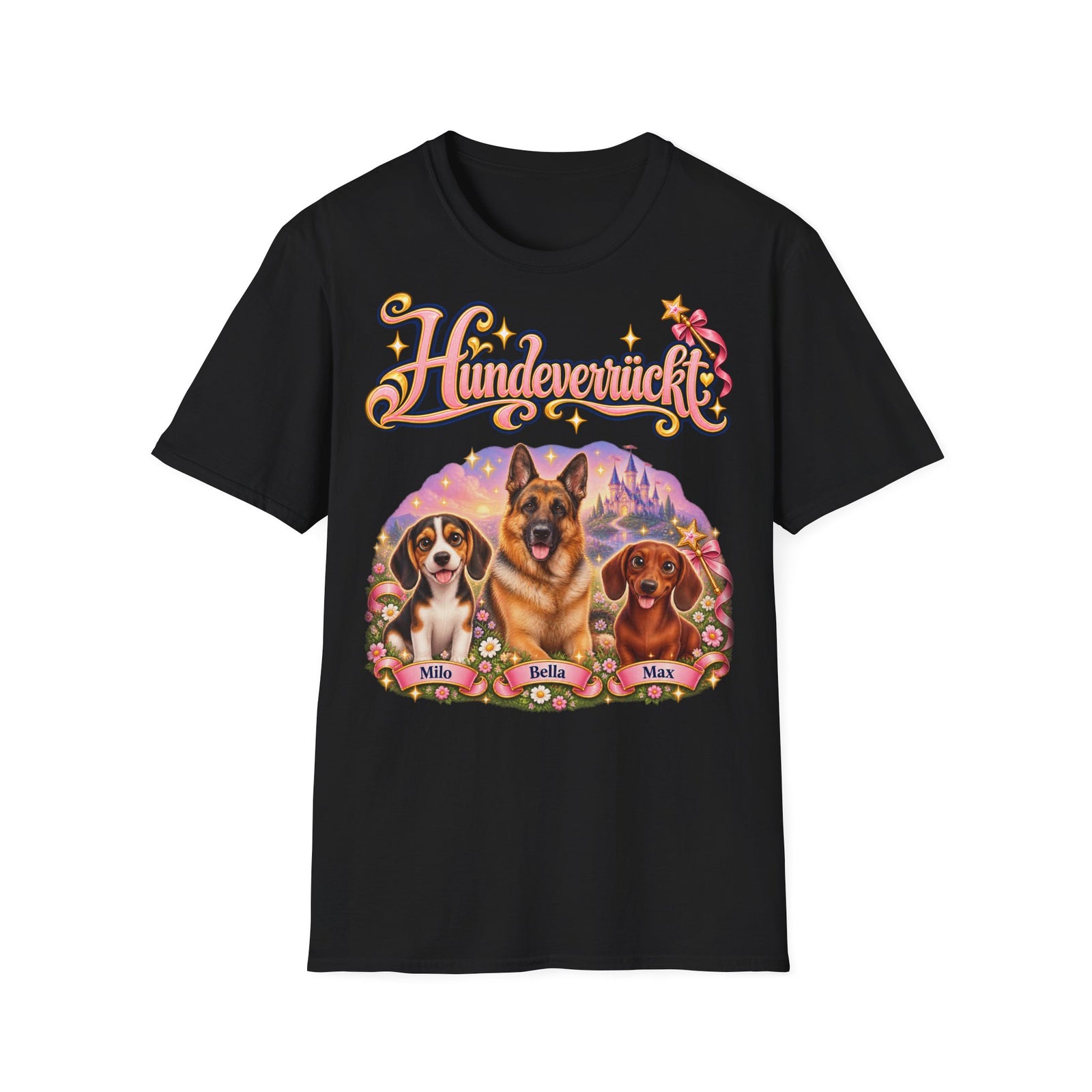 Personalisiertes T-Shirt mit Hunden – Hundeverrückt Märchenschloss – Foto 13