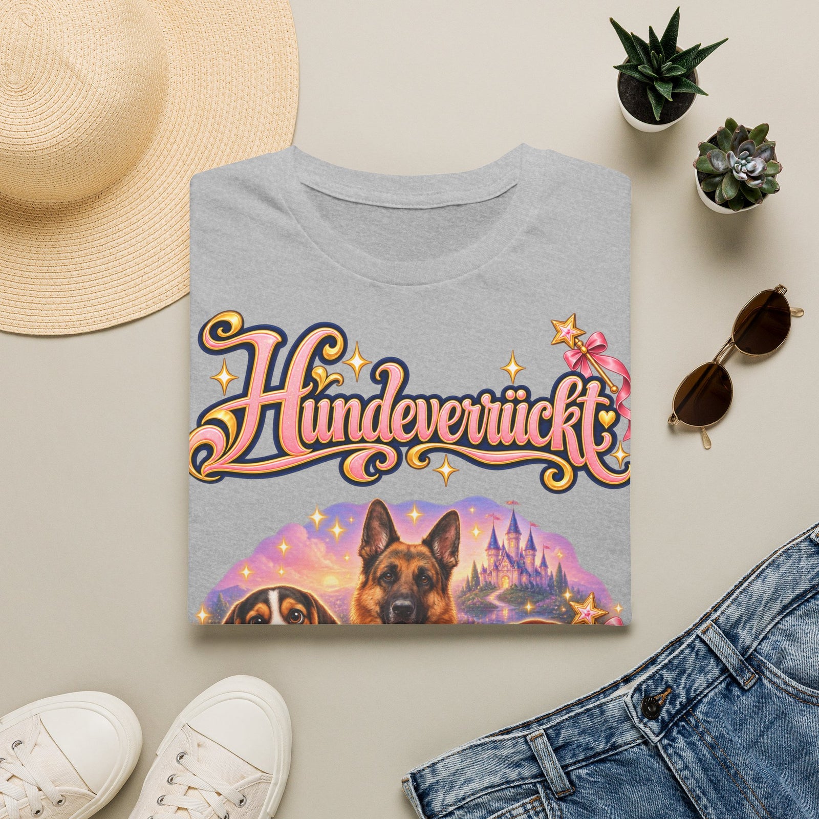 Personalisiertes T-Shirt mit Hunden – Hundeverrückt Märchenschloss – Foto 8