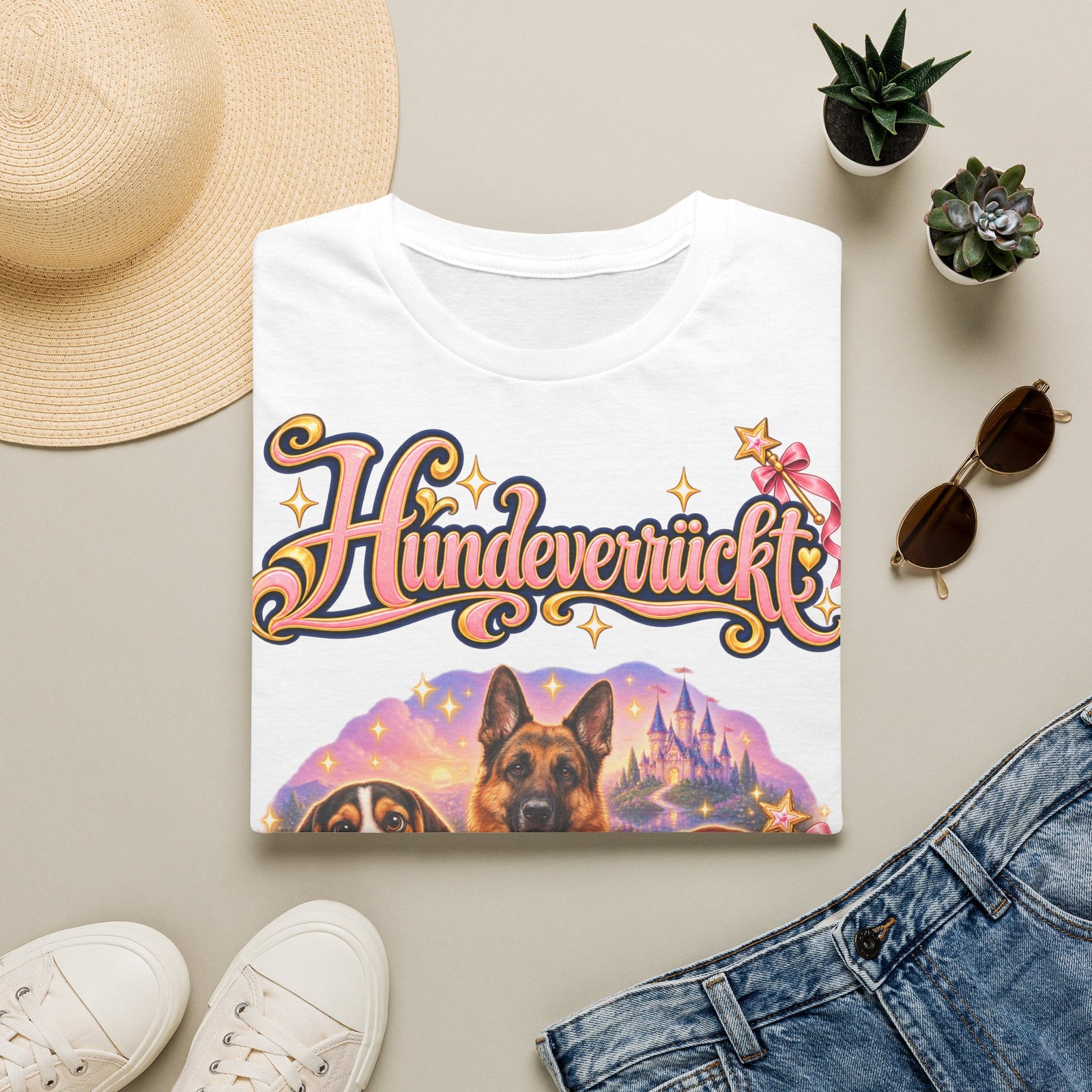 Personalisiertes T-Shirt mit Hunden – Hundeverrückt Märchenschloss – Foto 11