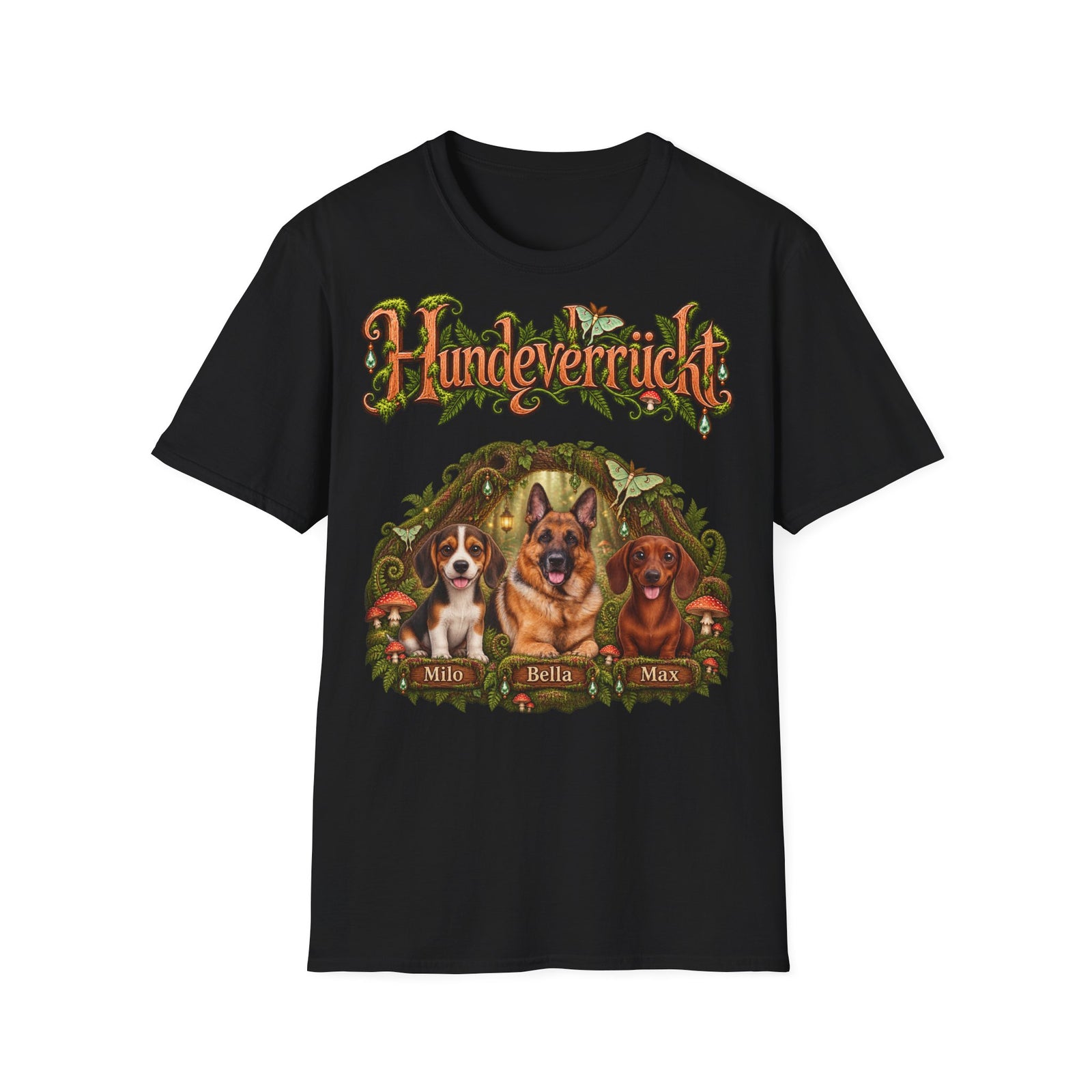 Personalisiertes T-Shirt mit Hunden – Hundeverrückt Zauberwald – Foto 13
