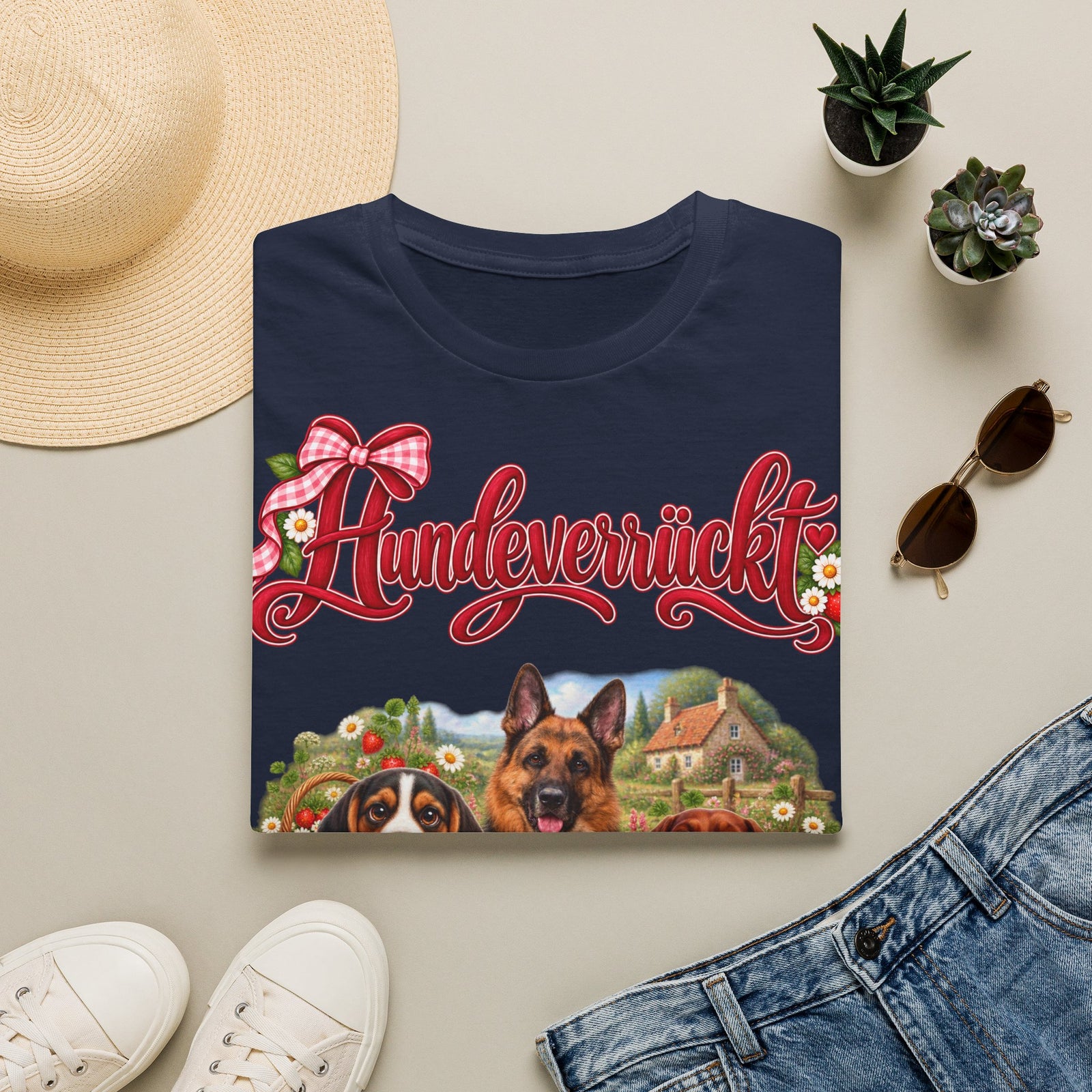 Personalisiertes T-Shirt mit Hunden – Hundeverrückt Picknick – Foto 2