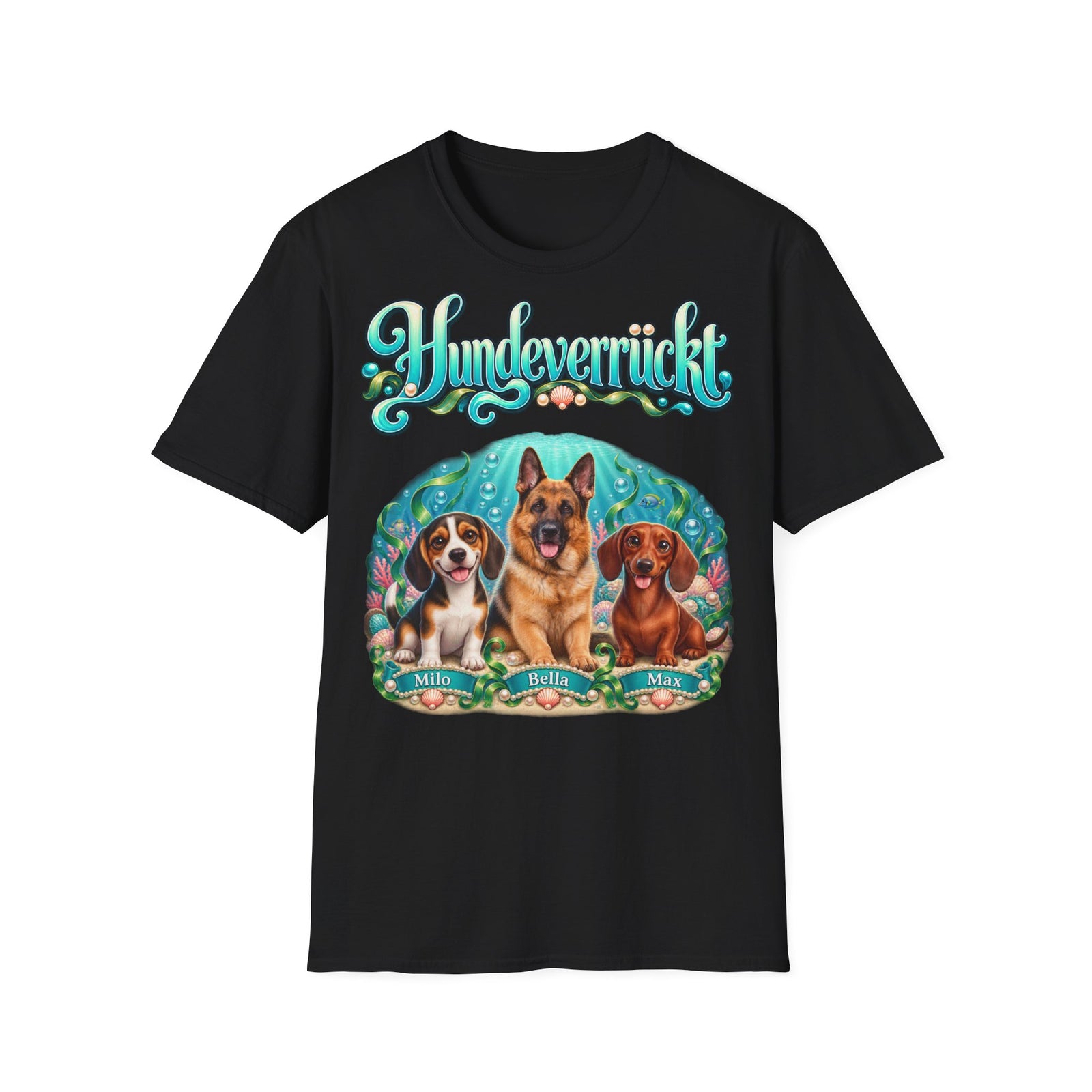Personalisiertes T-Shirt mit Hunden – Hundeverrückt Unterwasserwelt – Foto 13