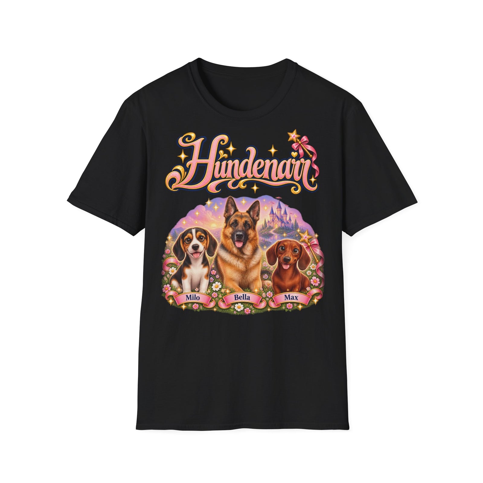 Personalisiertes T-Shirt mit Hunden – Hundenarr Märchenschloss – Foto 13