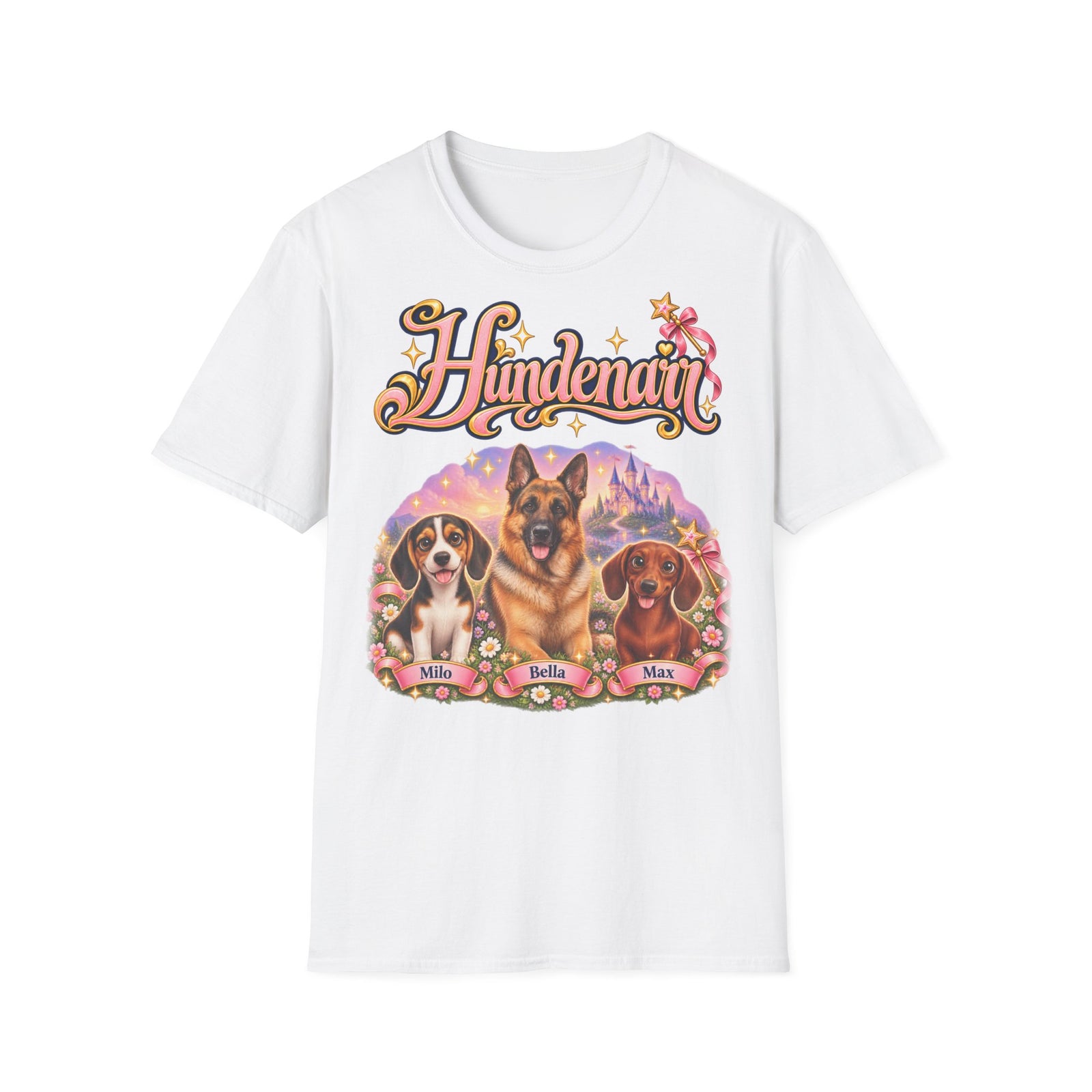 Personalisiertes T-Shirt mit Hunden – Hundenarr Märchenschloss – Foto 10