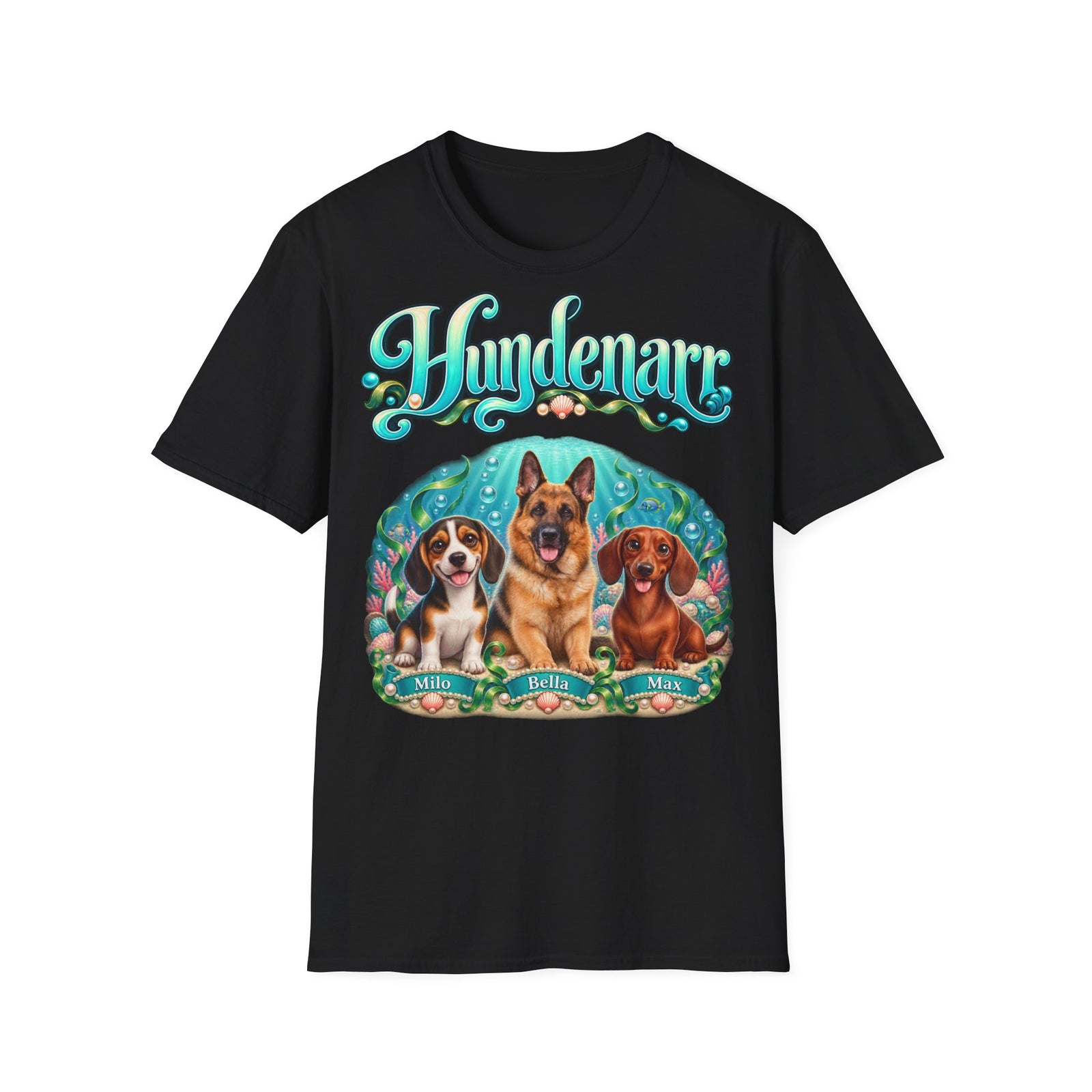 Personalisiertes T-Shirt mit Hunden – Hundenarr Unterwasserwelt – Foto 13