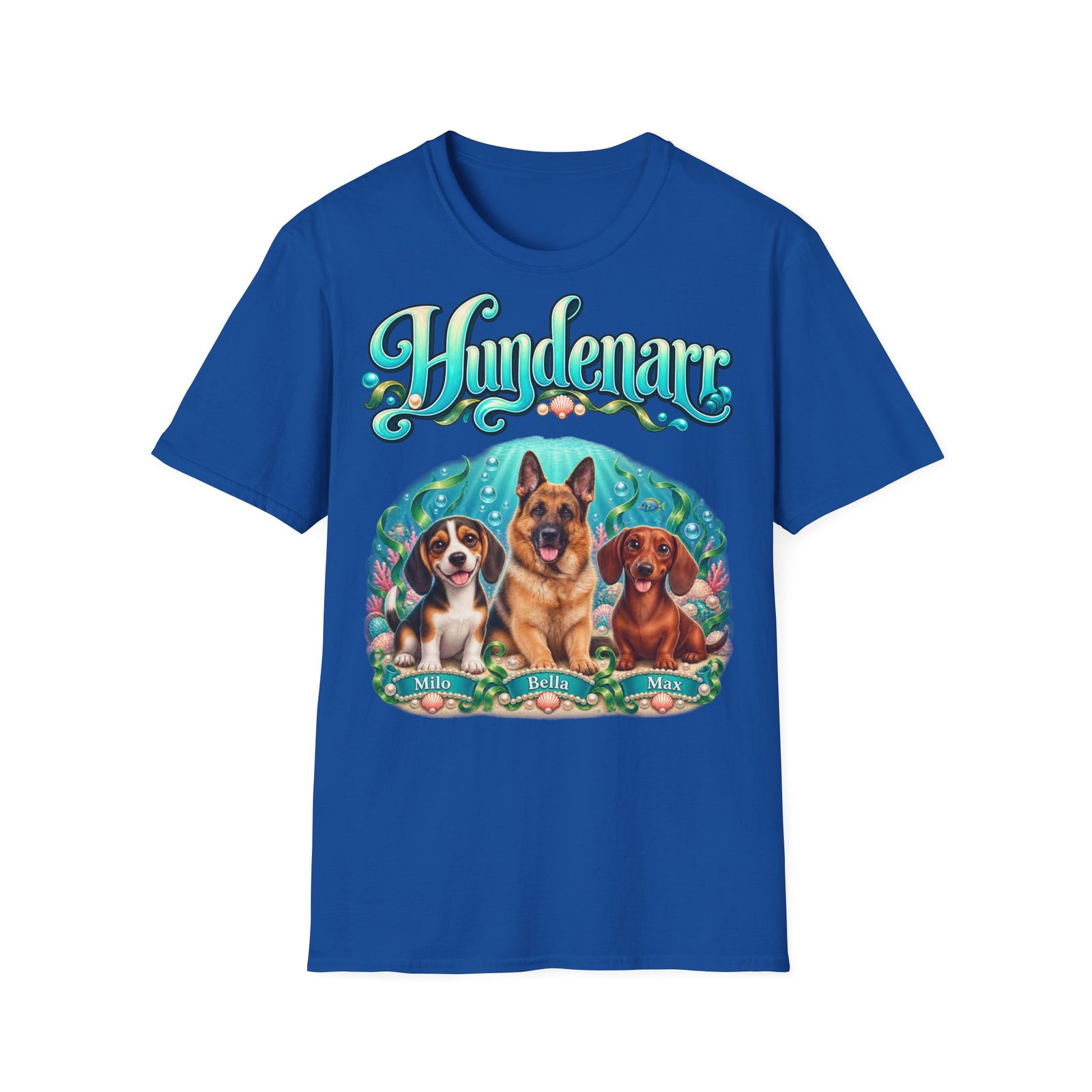 Personalisiertes T-Shirt mit Hunden – Hundenarr Unterwasserwelt – Foto 4