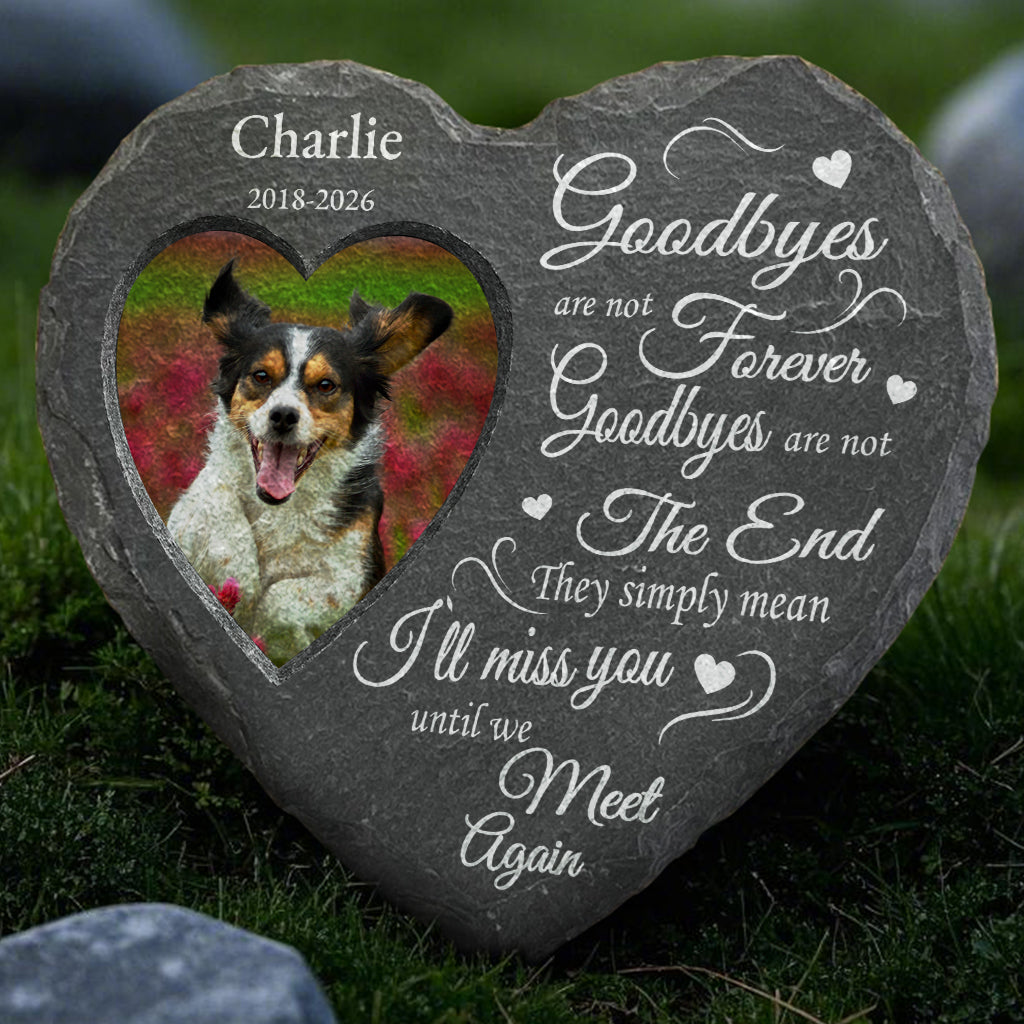 Personalized Photo Memorial Garden Stone Heart