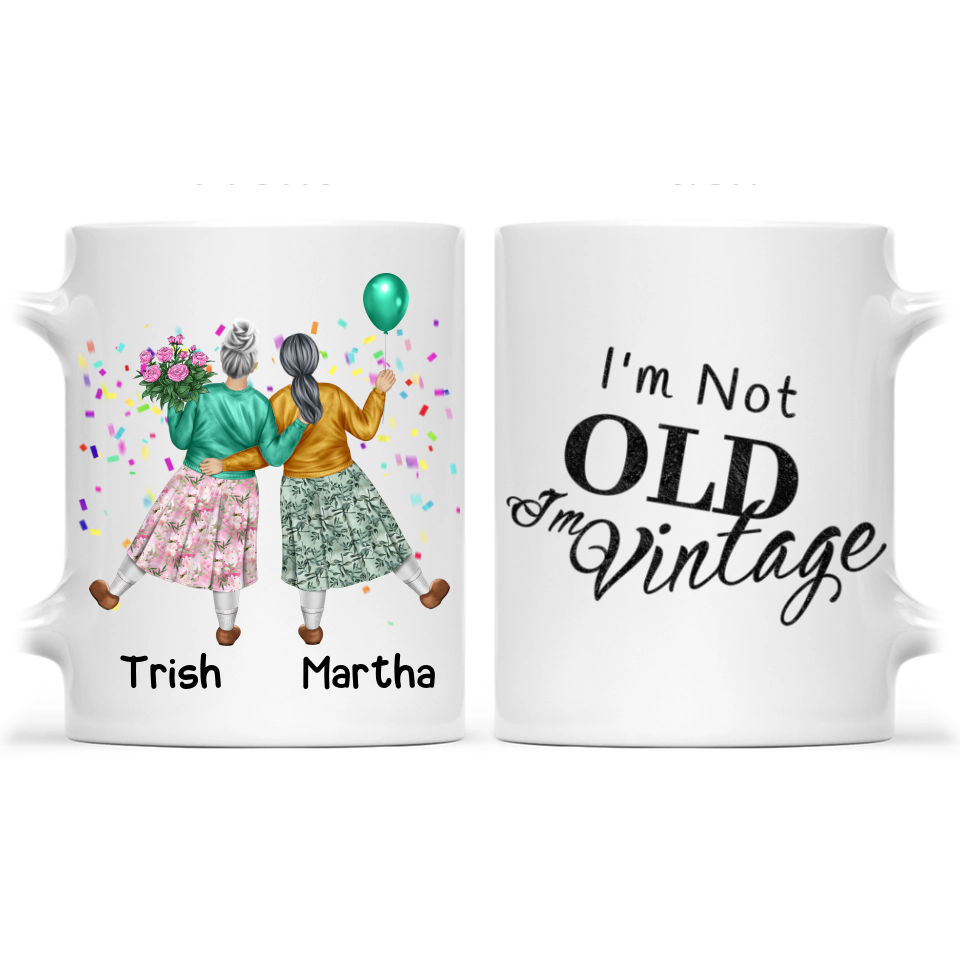 Vintage Girls Mug - Personalized Best Friends Mug