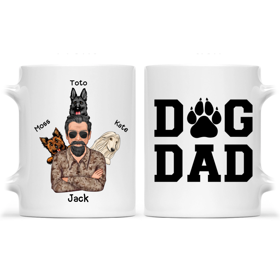 Dog Dad Mug - Personalized Dog Dad Mug with Up To 6 Dogs