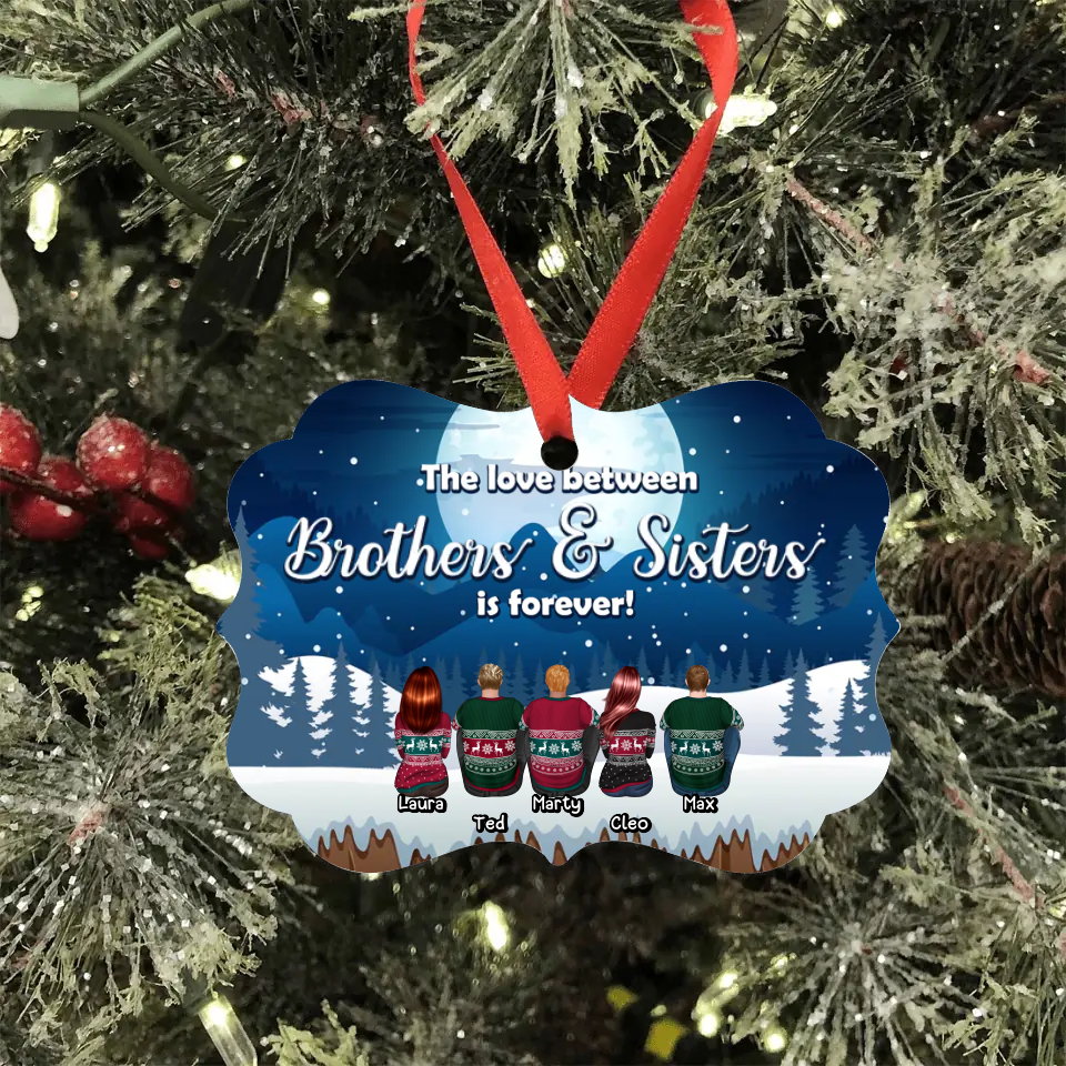 Brothers and Sisters Ornament - Personalized Family Ornament - Ornament with Friends