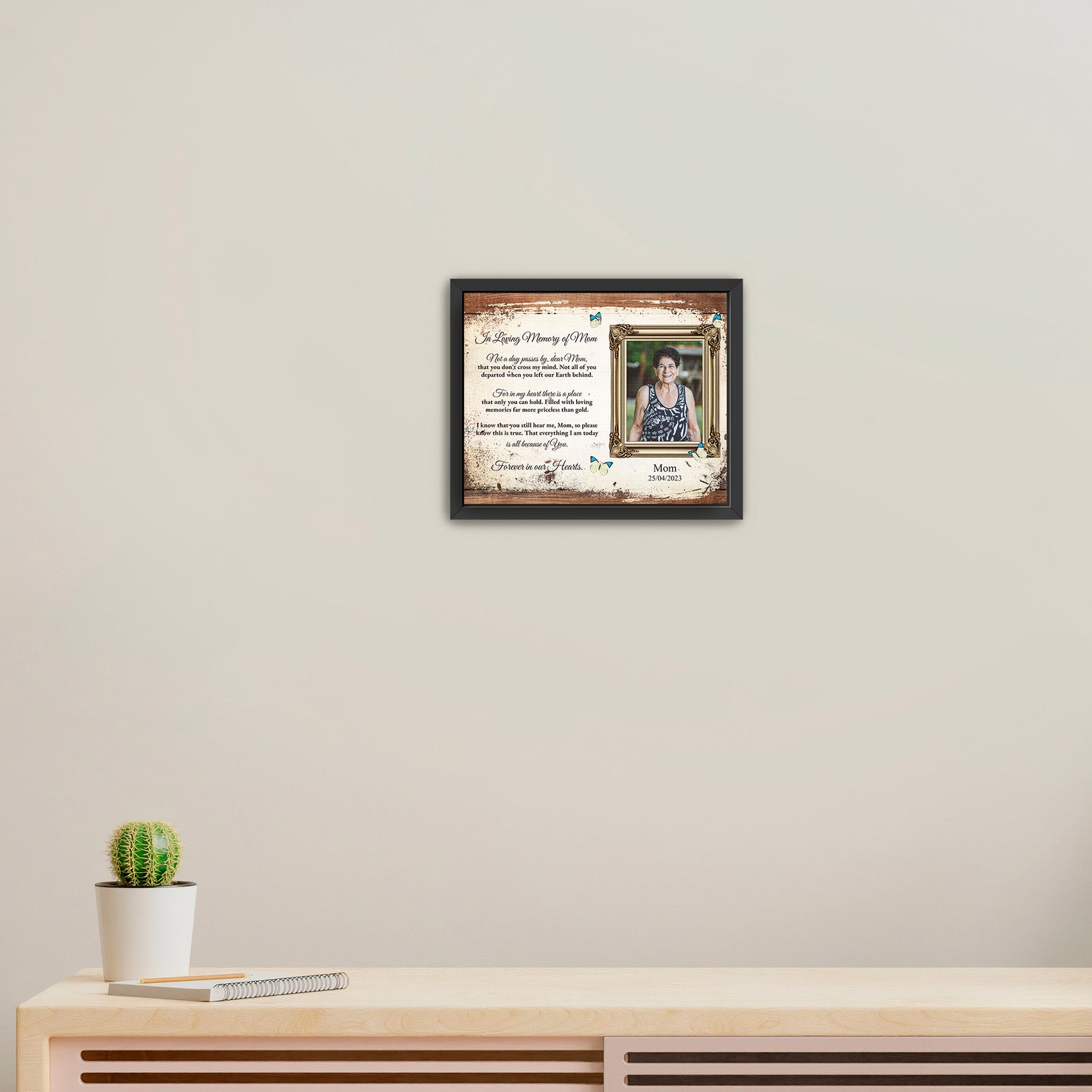 Gedenkleinwand für Mama/Papa – Foto hochladen – LoveOnPrints Gedenkleinwand – Personalisierte Gedenkleinwand-Dekoration 