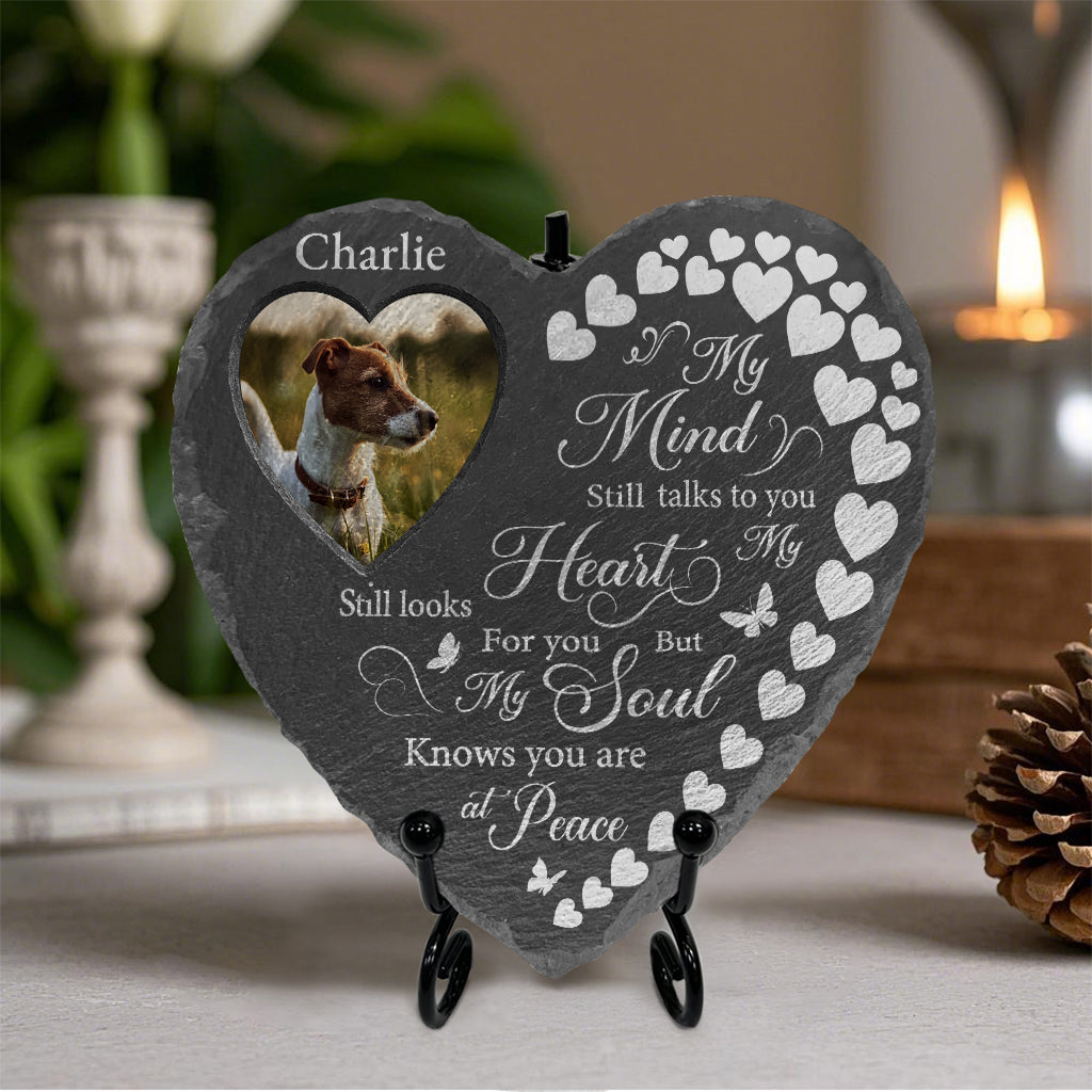 Personalized Dog Photo Memorial Garden Stone Heart